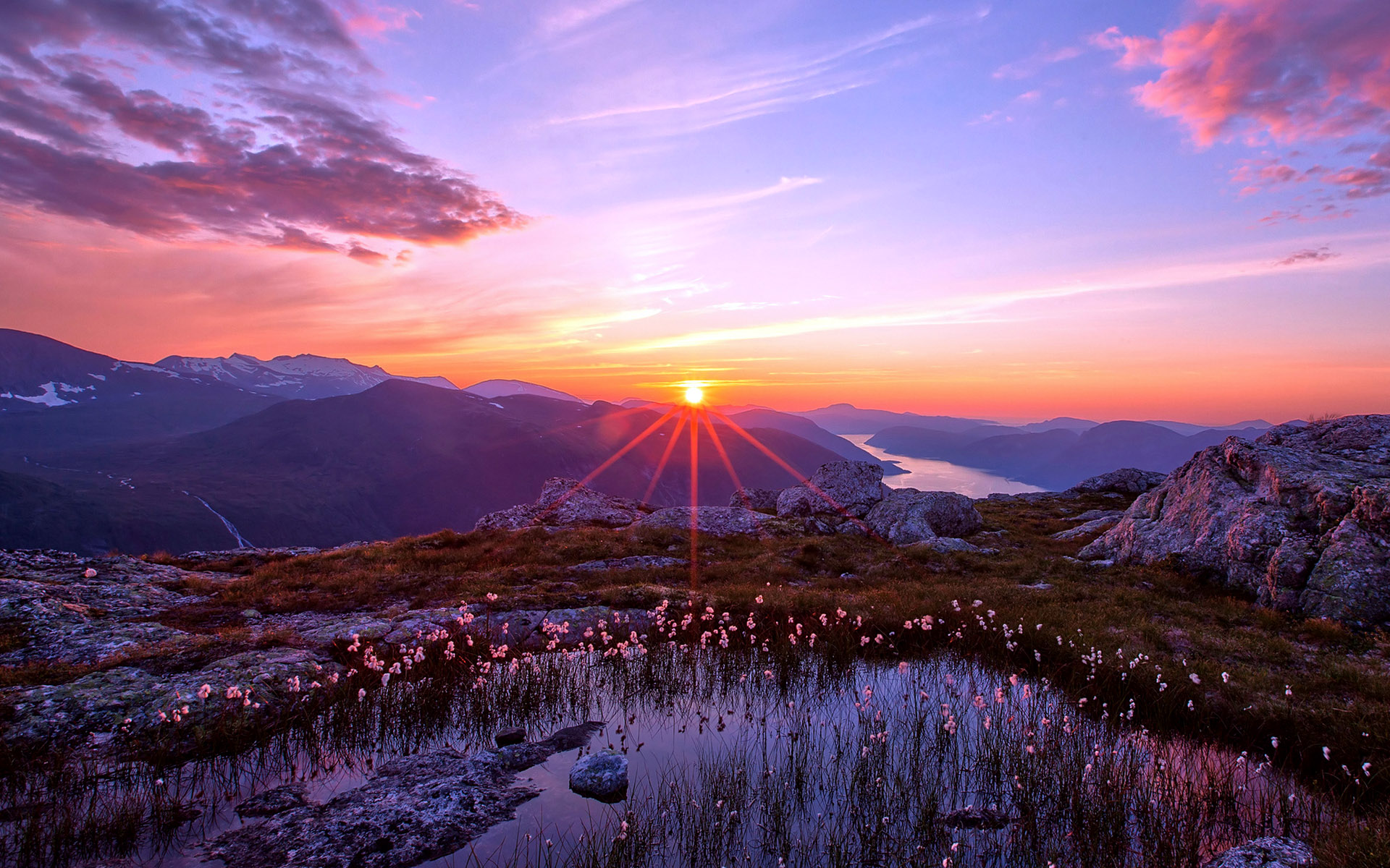 desktop wallpaper sunset mountains