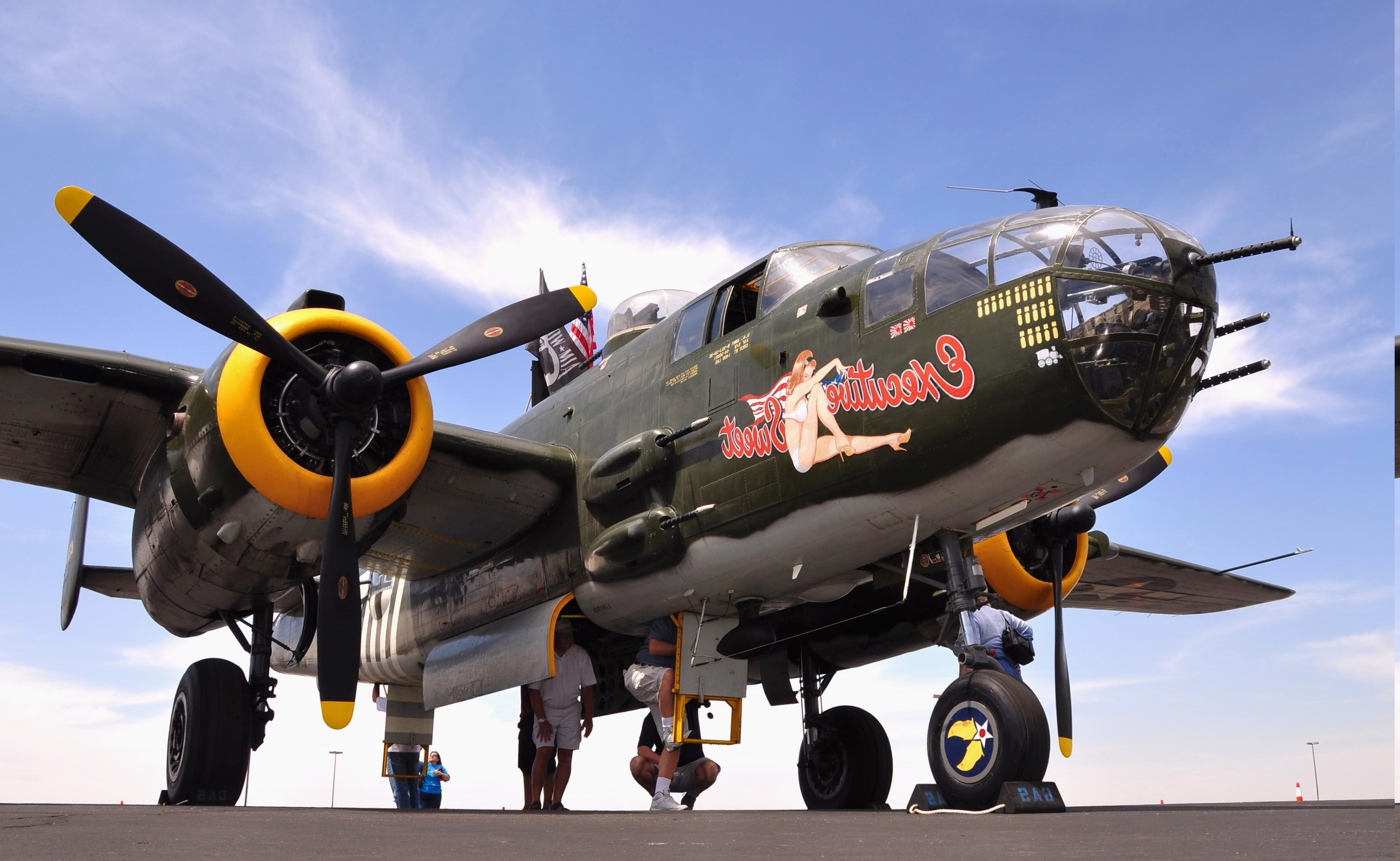 military-aircraft-aircraft-world-war-ii-mitchell-b-25-wallpapers-hd