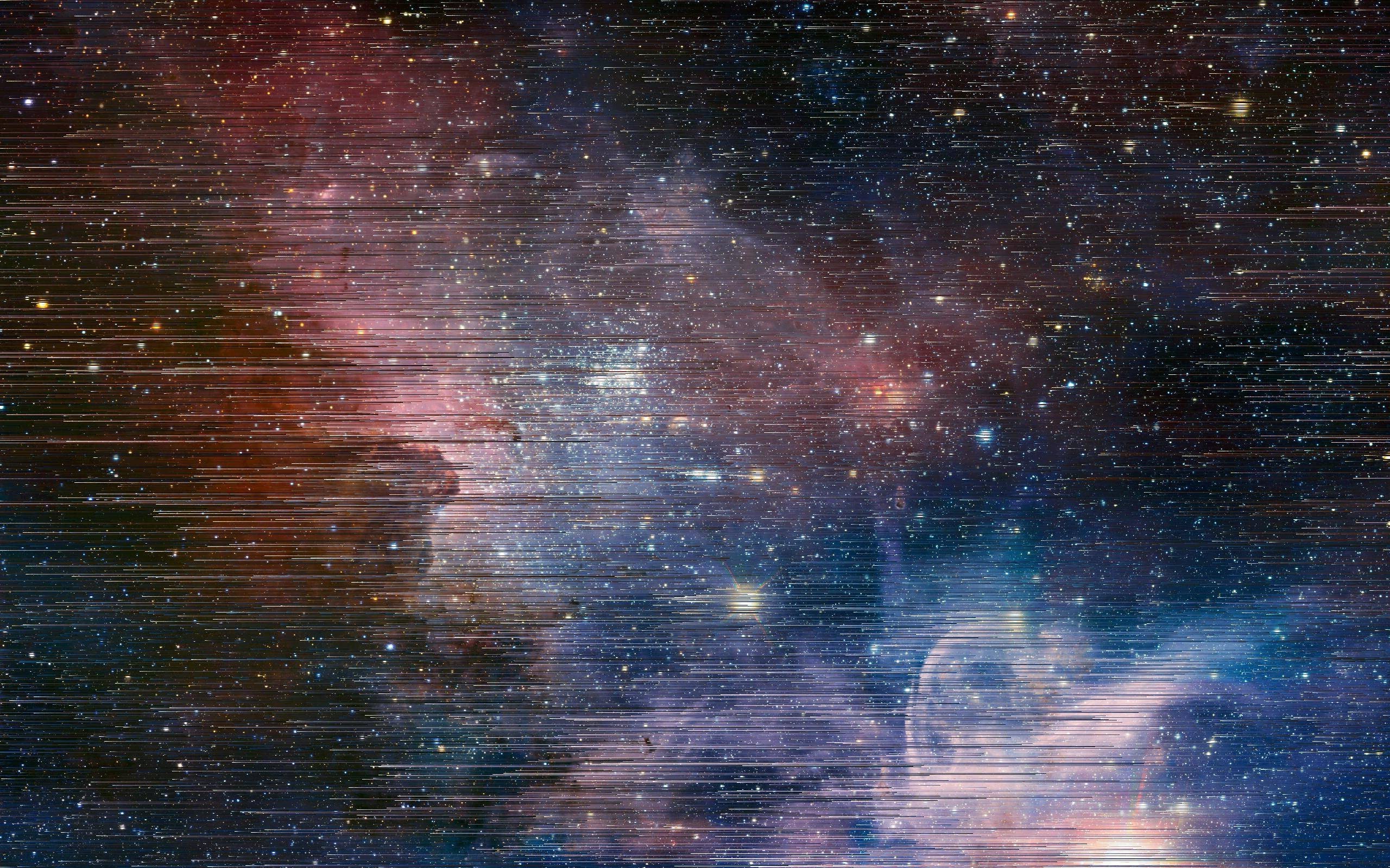 glitch Art, Space, Nebula, Pixel Sorting, Stars Wallpapers HD / Desktop