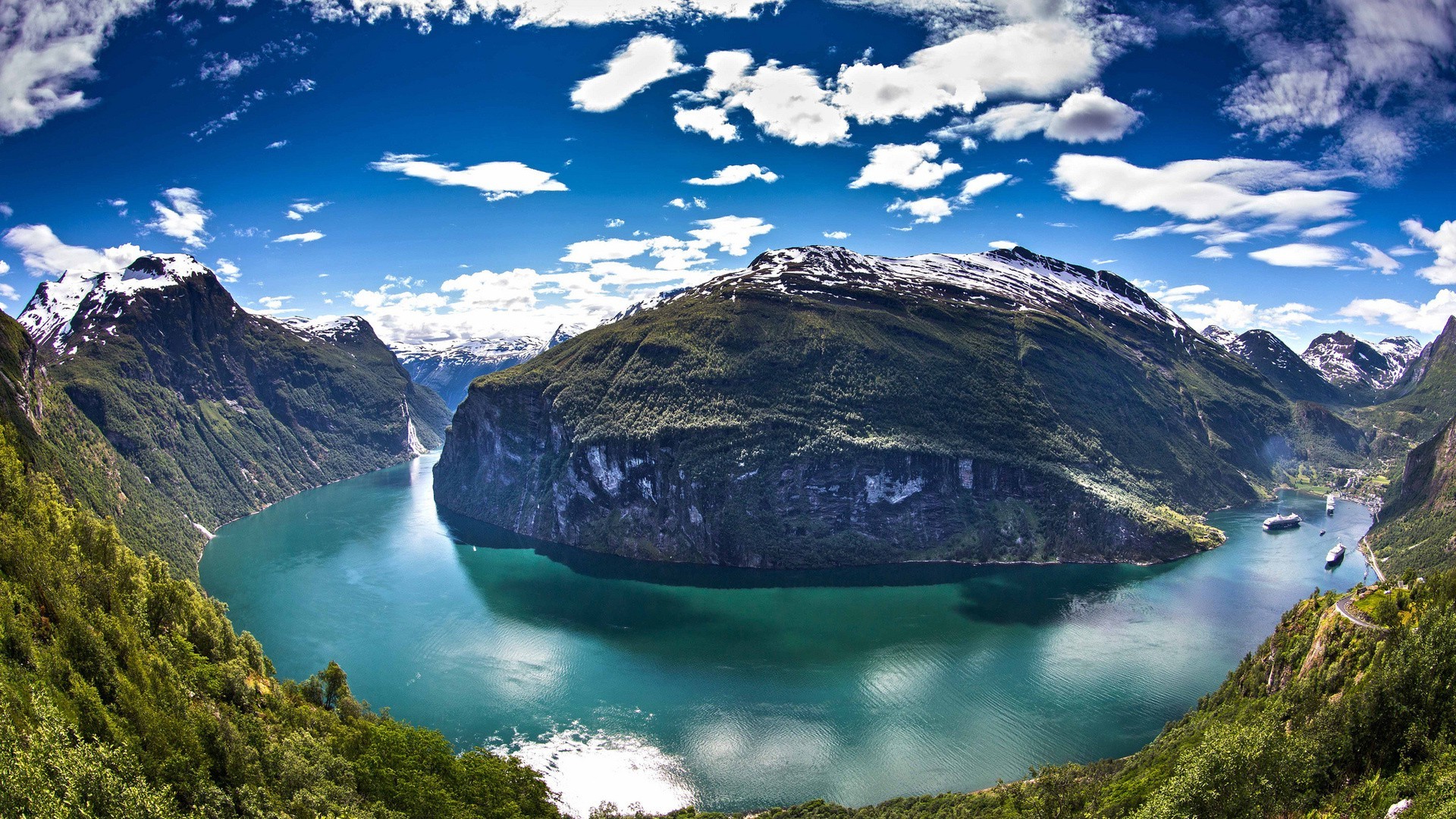 Landscape Nature Norway Mountain Lake Geiranger Wallpapers HD