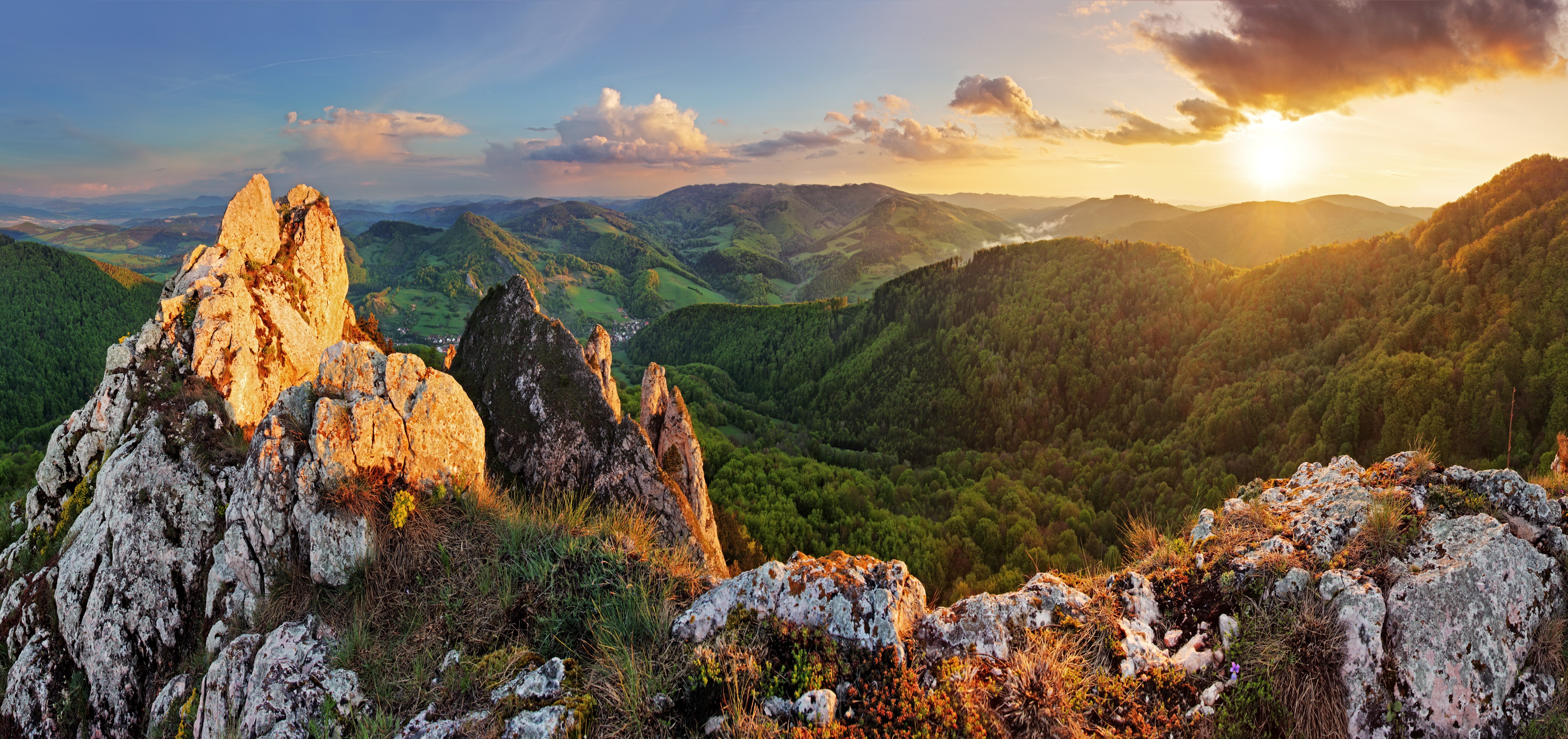 Nature Mountain Rock Landscape Sunset Hill Wallpapers Hd Desktop