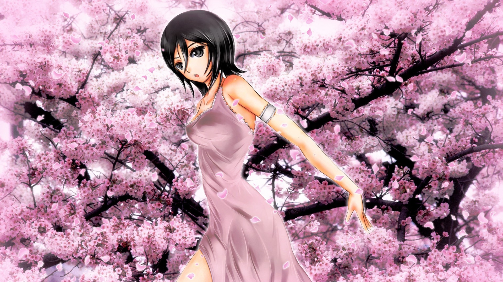 anime, Kuchiki Rukia, Bleach, Cherry Blossom Wallpapers HD ...