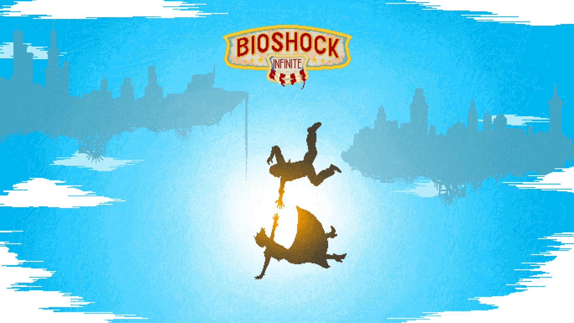 BioShock Infinite Pixel Art Booker DeWitt Video Games Falling