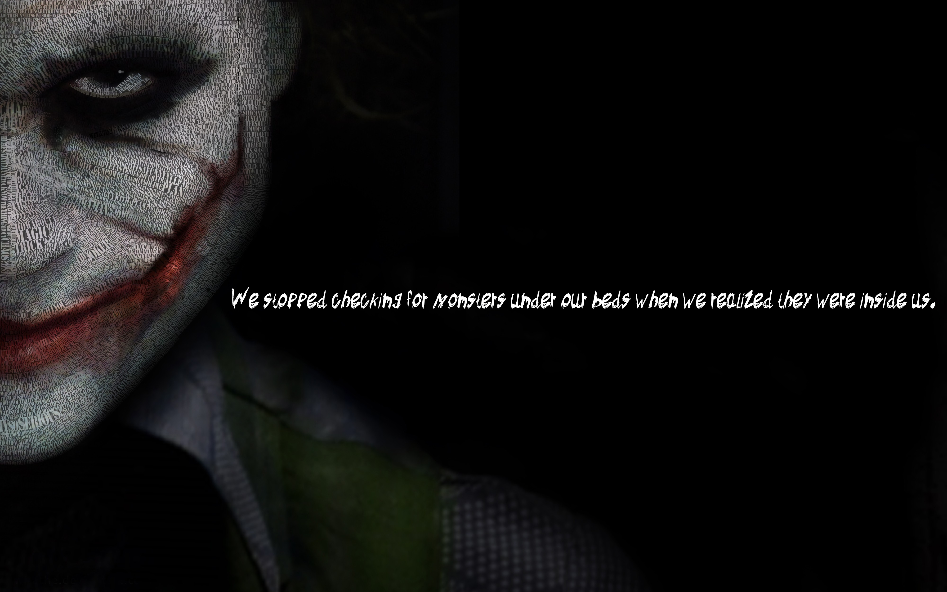 Joker, Quote, Typographic Portraits, The Dark Knight, Batman Wallpapers HD  / Desktop and Mobile Backgrounds