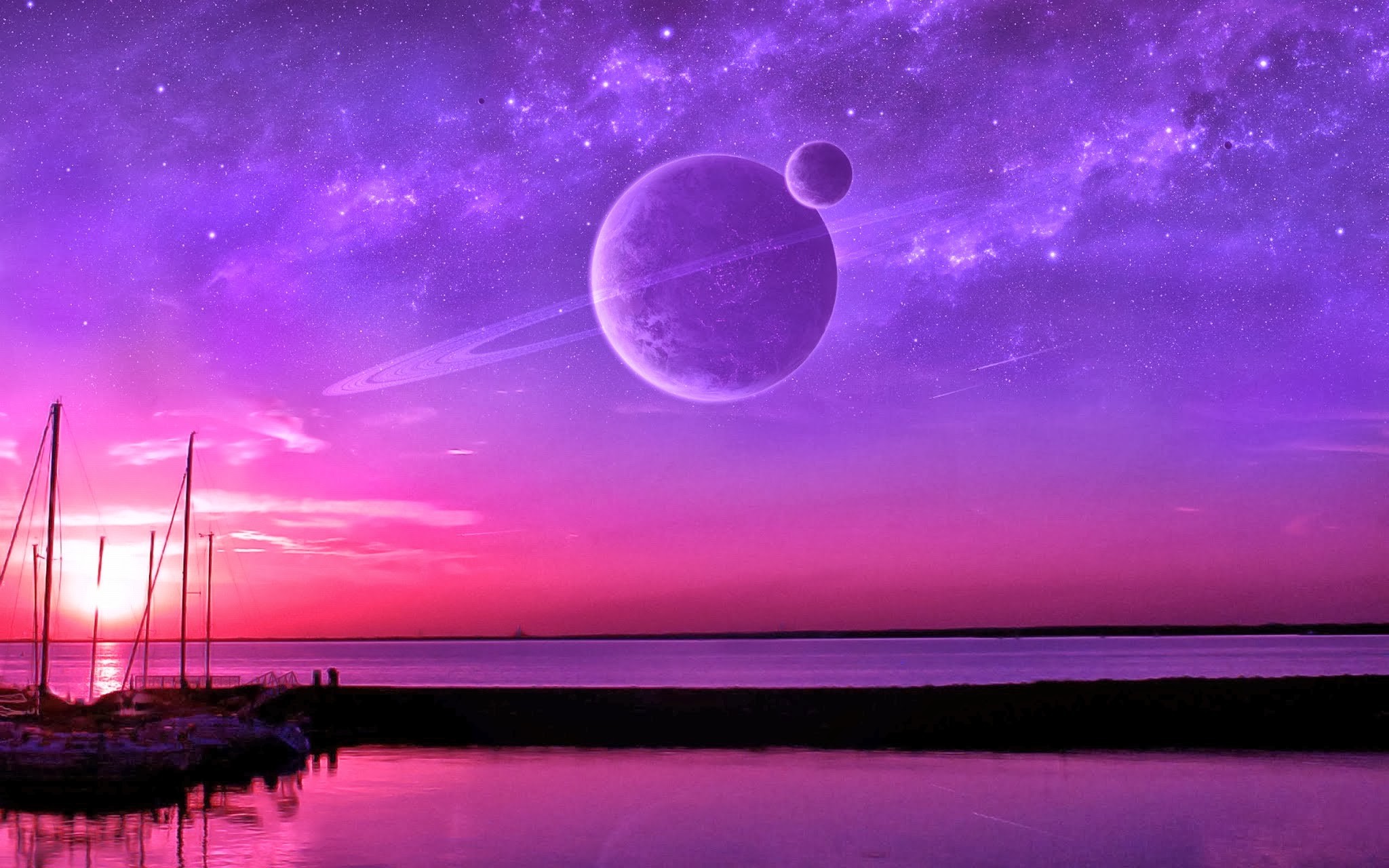 photo Manipulation, Mexico, Boat, Sunset, Planet, Space, Planetary