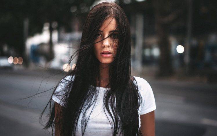 Women Hair Face Brunette City Model Bloom Effect Fahrbar