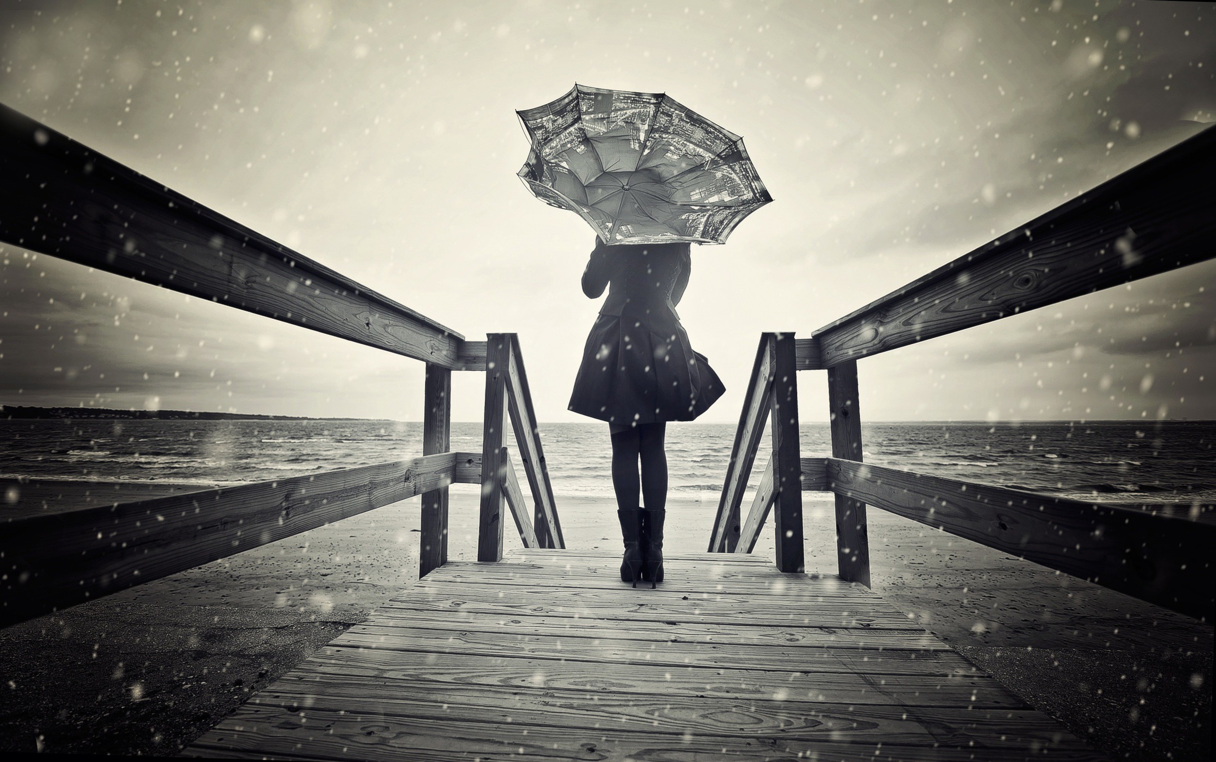 women Outdoors, Model, Women, Umbrella, Rain Wallpapers HD / Desktop