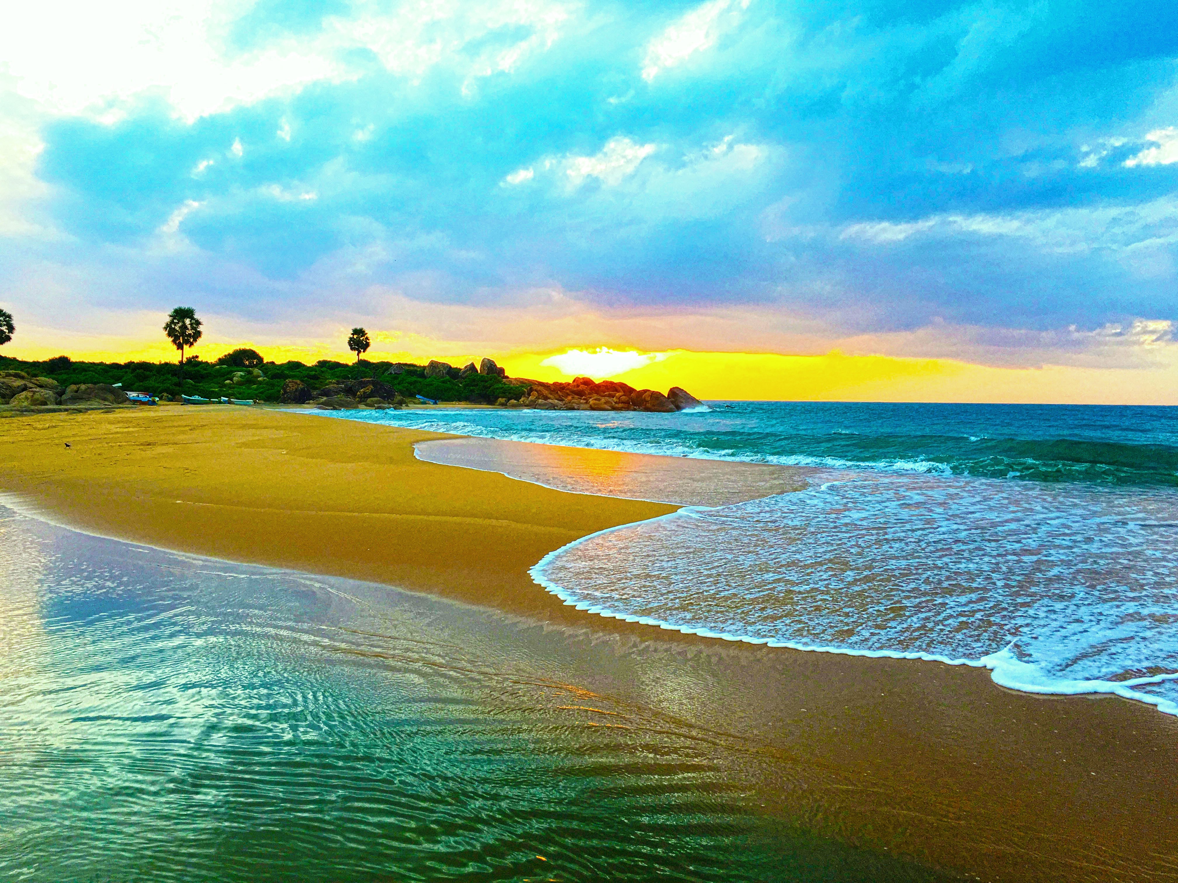 Sri Lanka, Nature, Beach, Waves, Sea, Rock, Sunrise ...