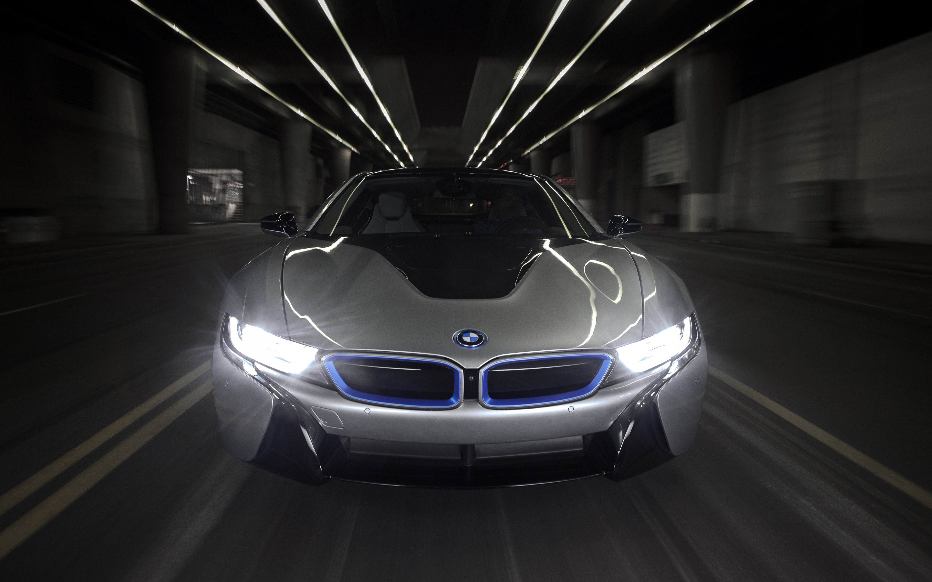 BMW I8, Vehicle, Car, Motion Blur, Lights, Road, Electric Car