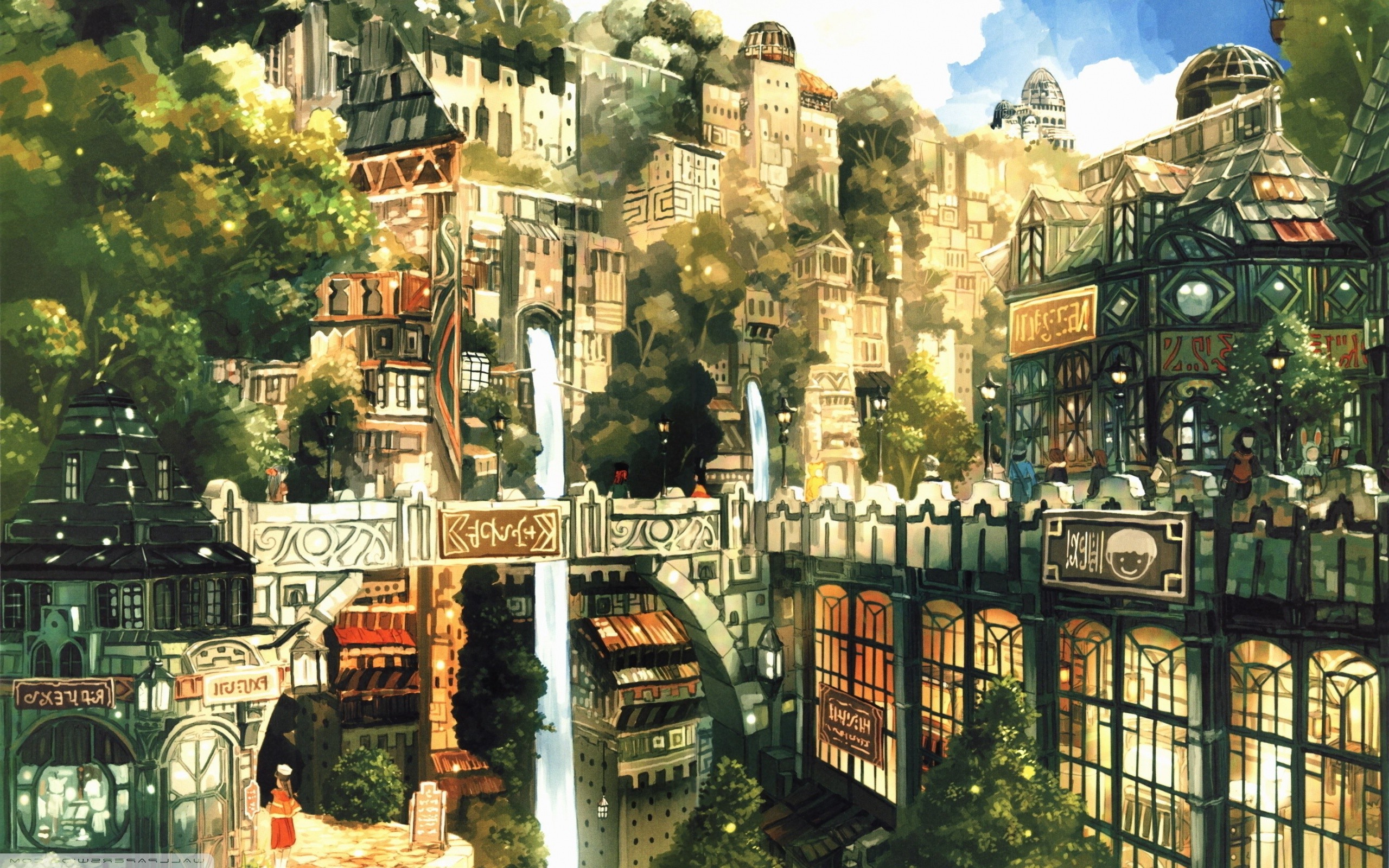 fantasy Art, City, Mountain Wallpapers HD / Desktop and ...