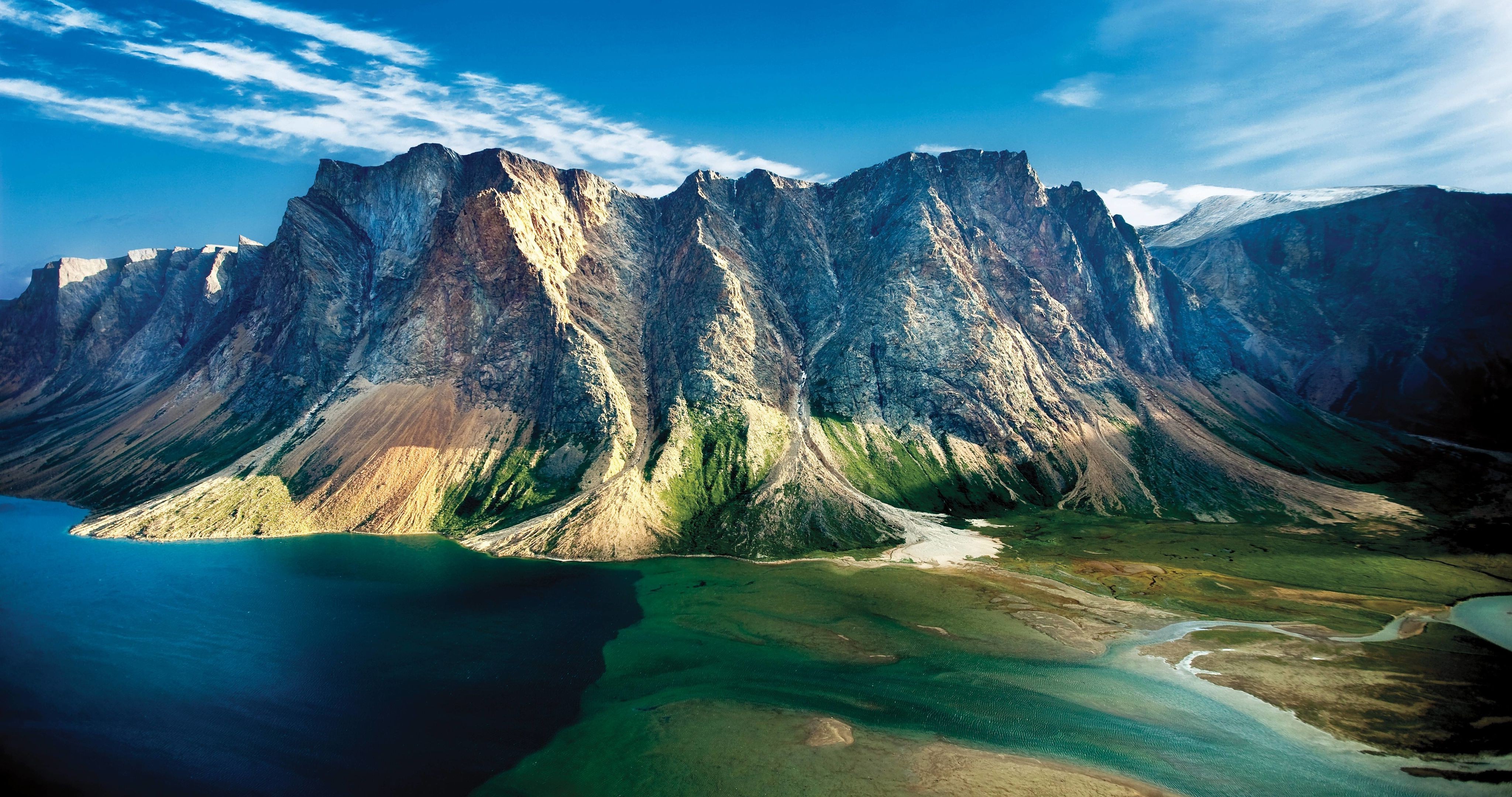 Mountains Clouds Sky Lake Water Ground Nature Landscape