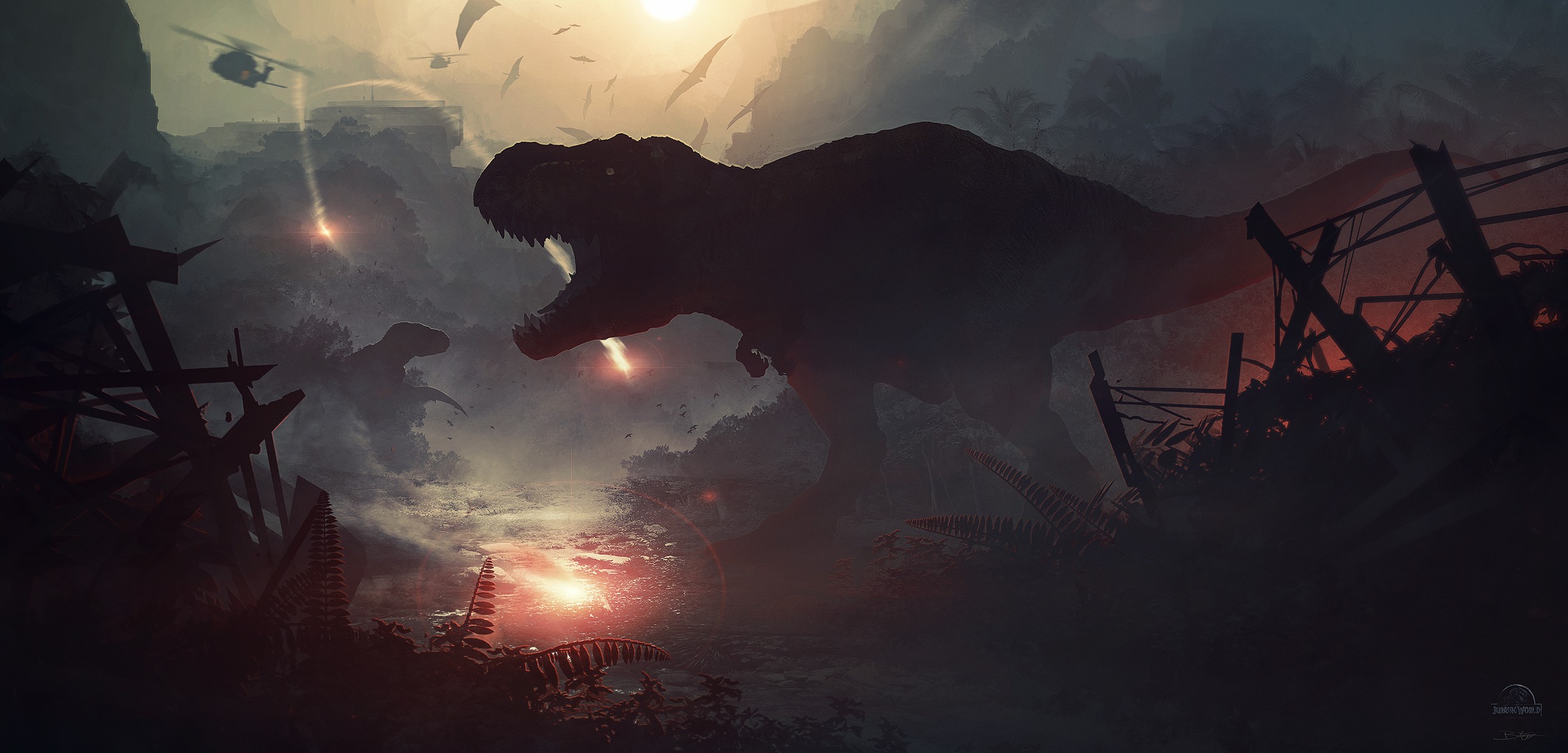 digital Art, Dinosaurs, Apocalyptic, Jurassic World Wallpapers HD
