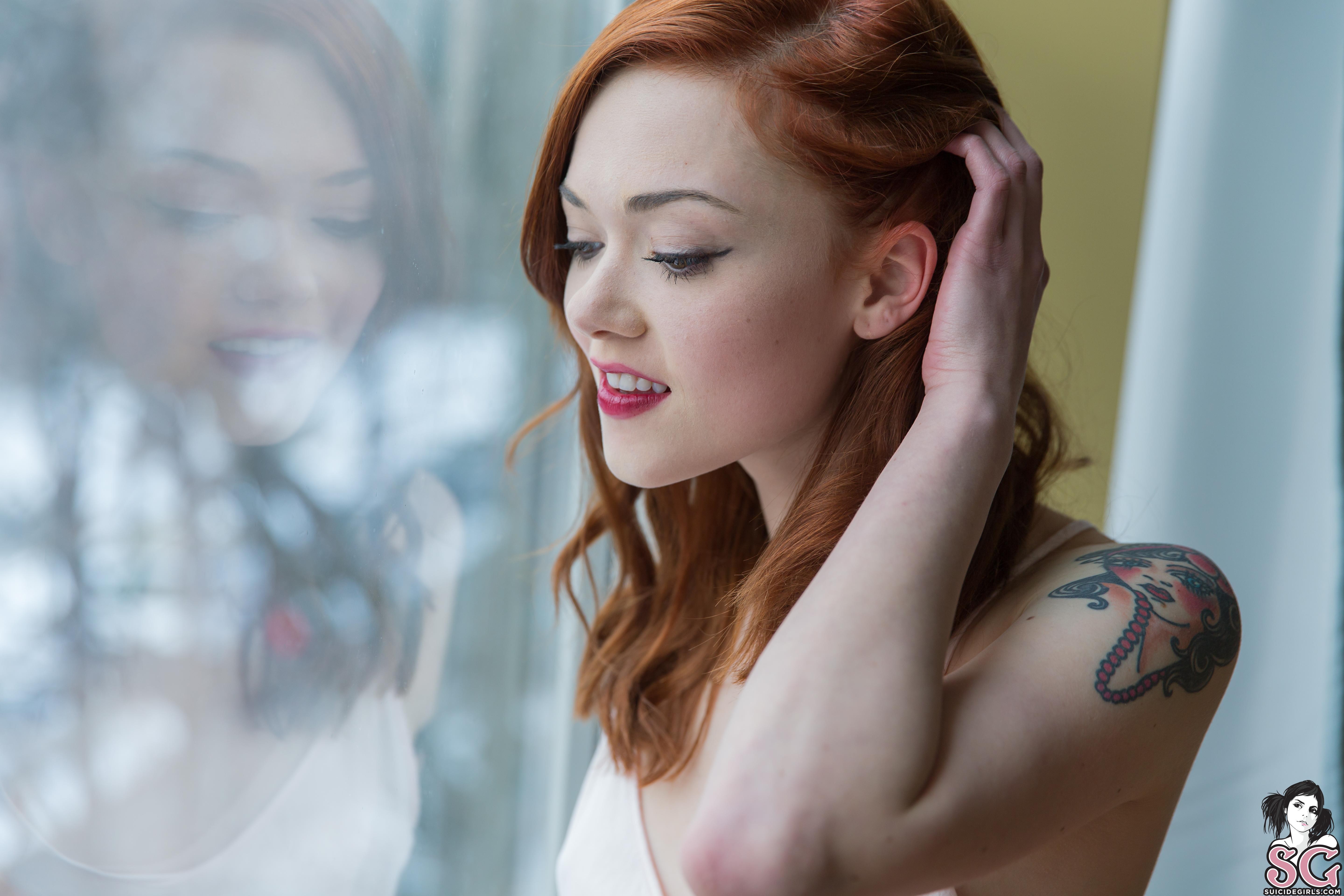 Maud Winter Window Redhead Women Suicide Girls Maud Suicide Tattoo