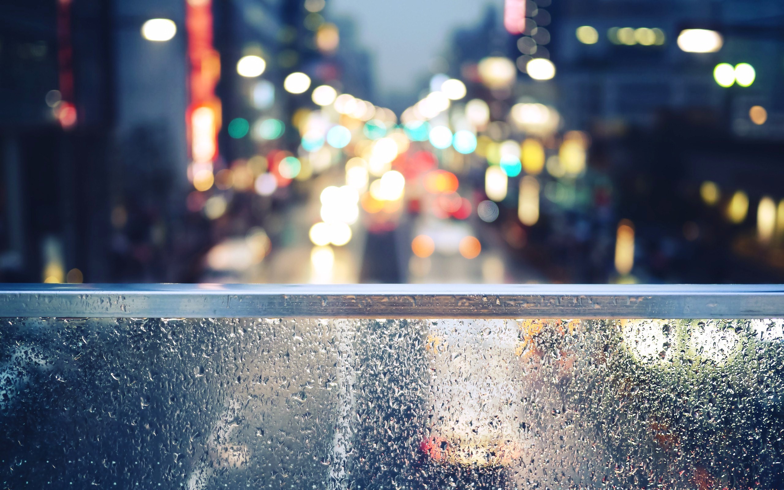 bokeh, Water On Glass, Blurred, Street Wallpapers HD / Desktop and