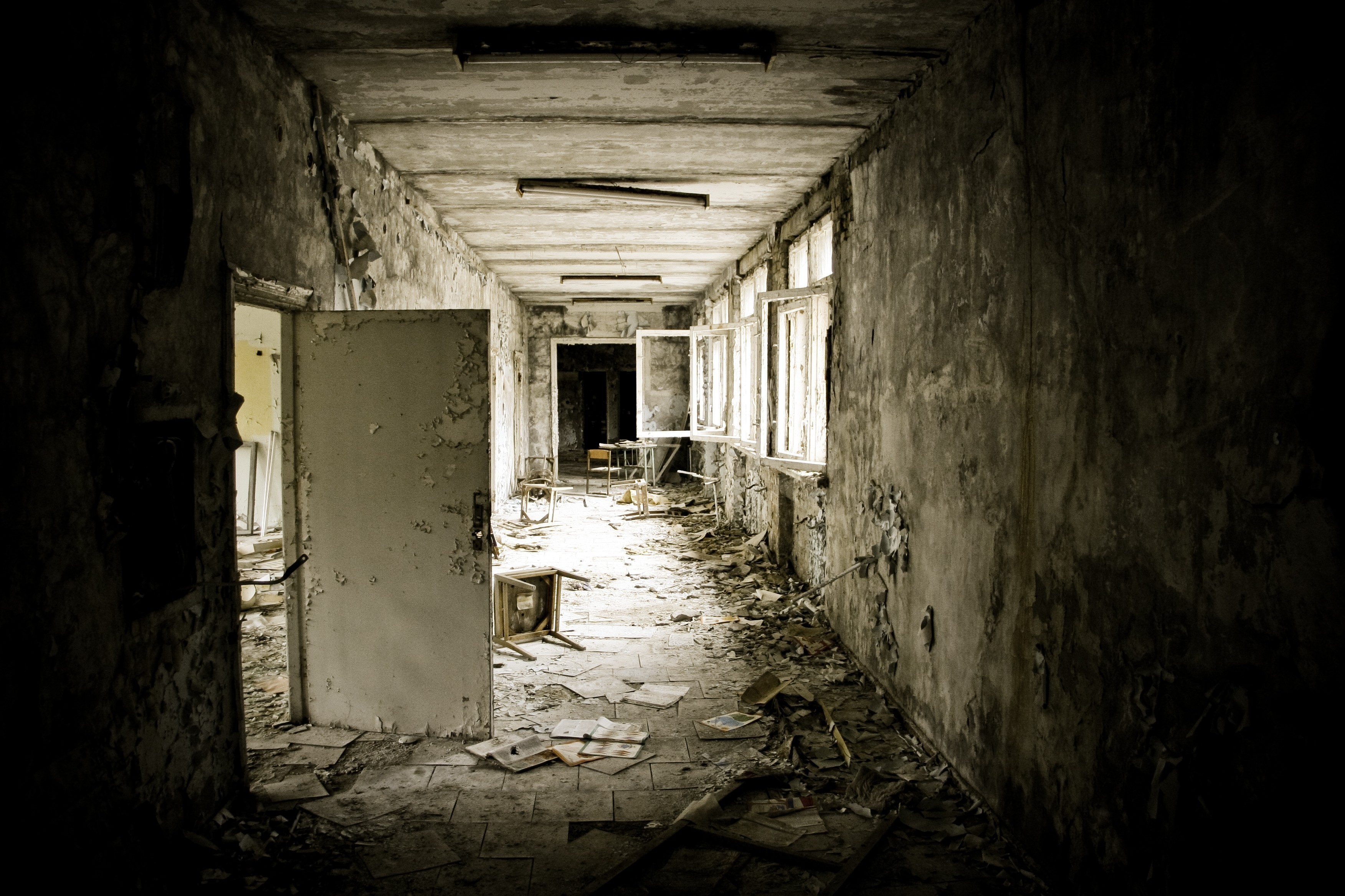 indoors, Chernobyl, Abandoned, Door, Window Wallpapers HD / Desktop and