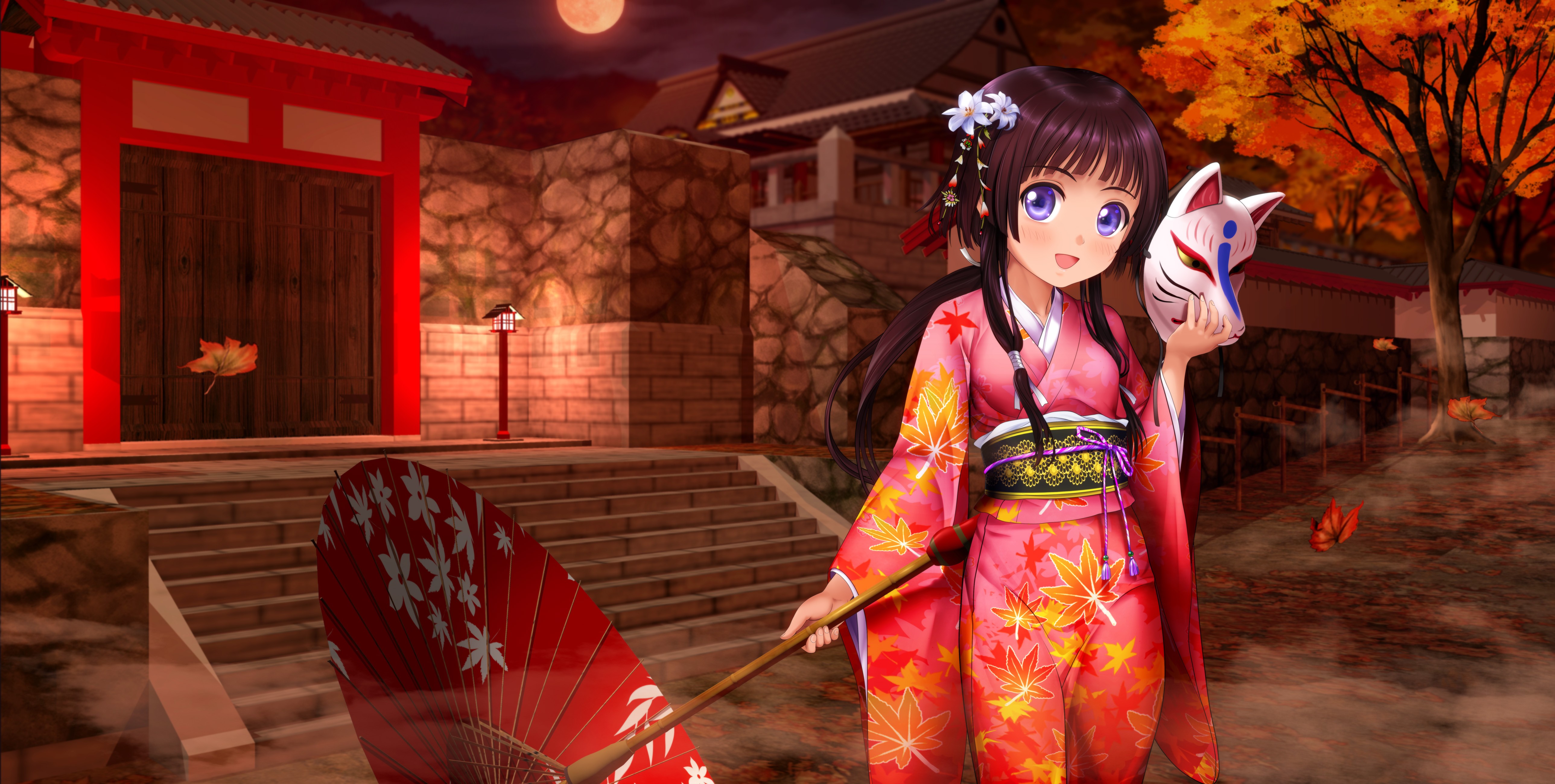 anime Girls, Traditional Clothing, Kimono, Original