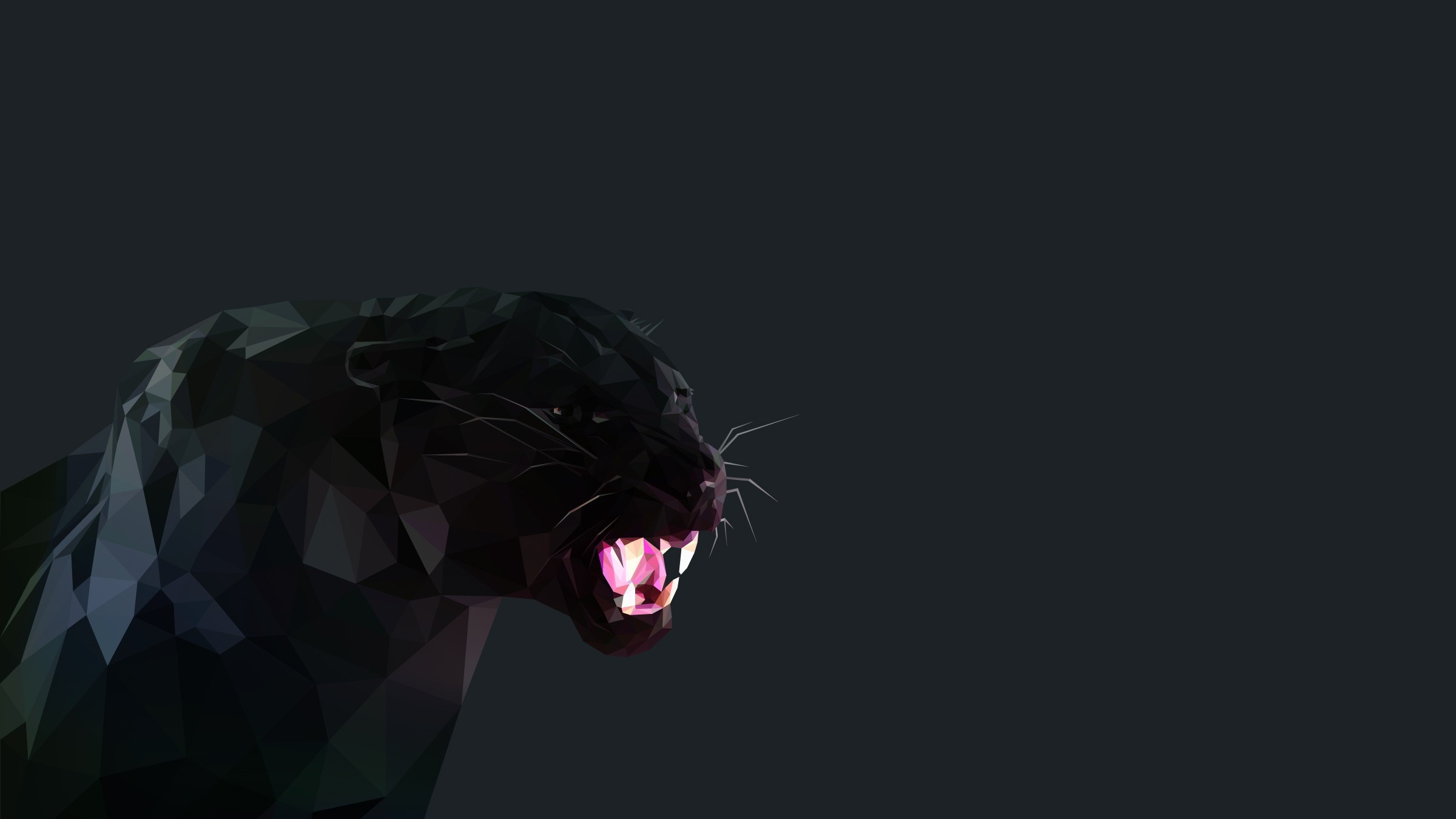 black panther cat low poly Wallpapers HD / Desktop and Mobile Backgrounds