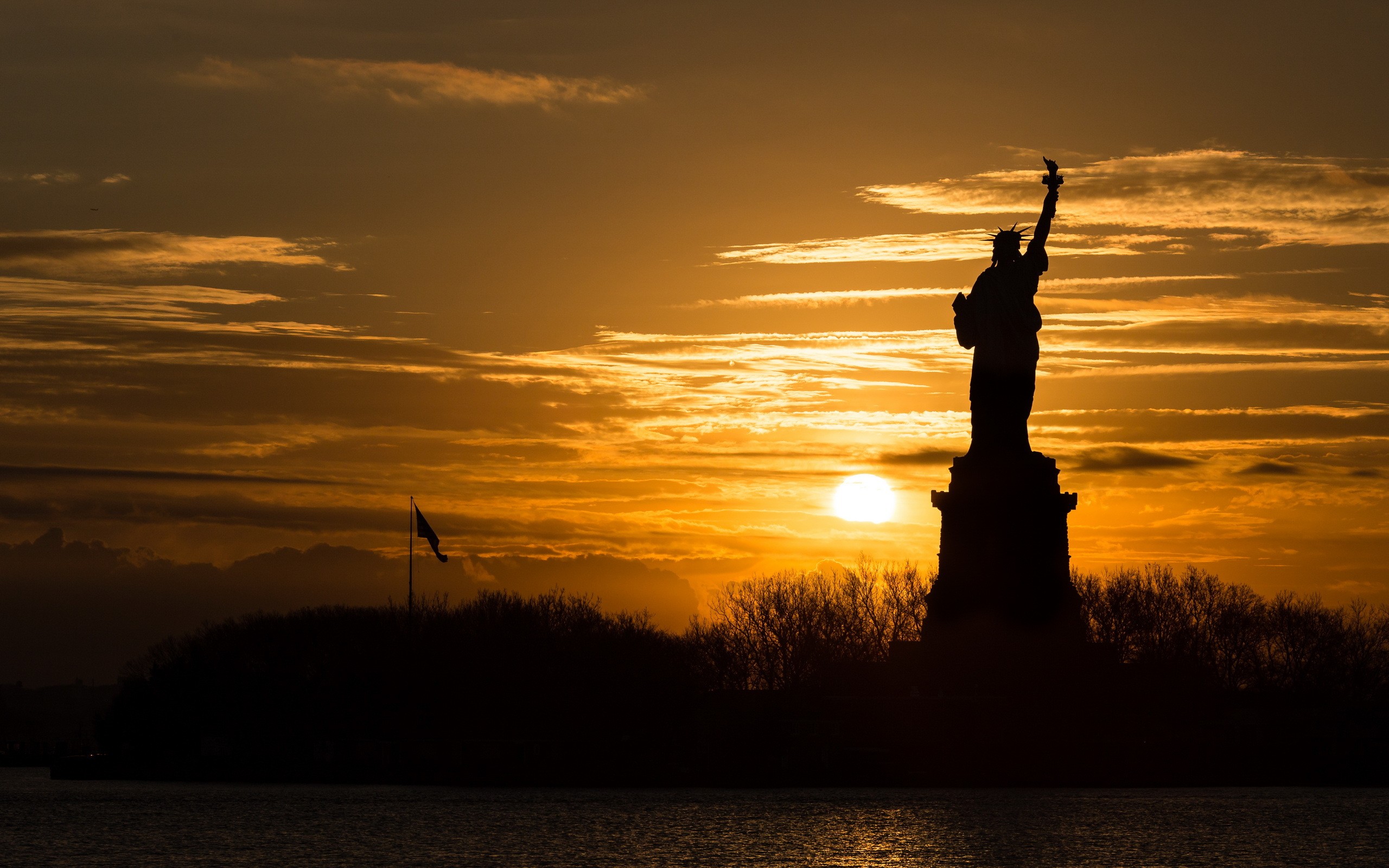 Statue of Liberty, Sky, Sunset Wallpapers HD / Desktop and Mobile