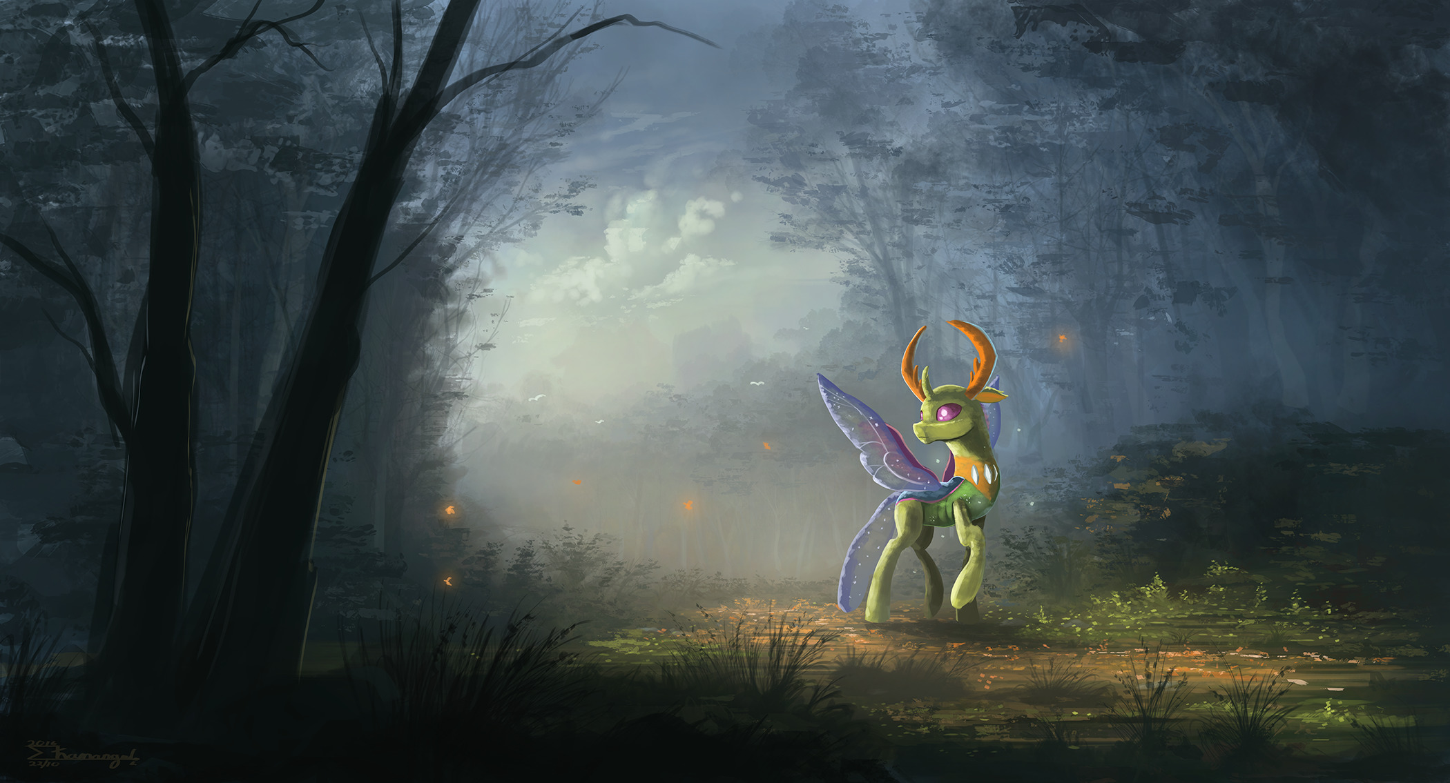 Changeling, My Little Pony, Thorax, Forest, Digital art Wallpapers HD