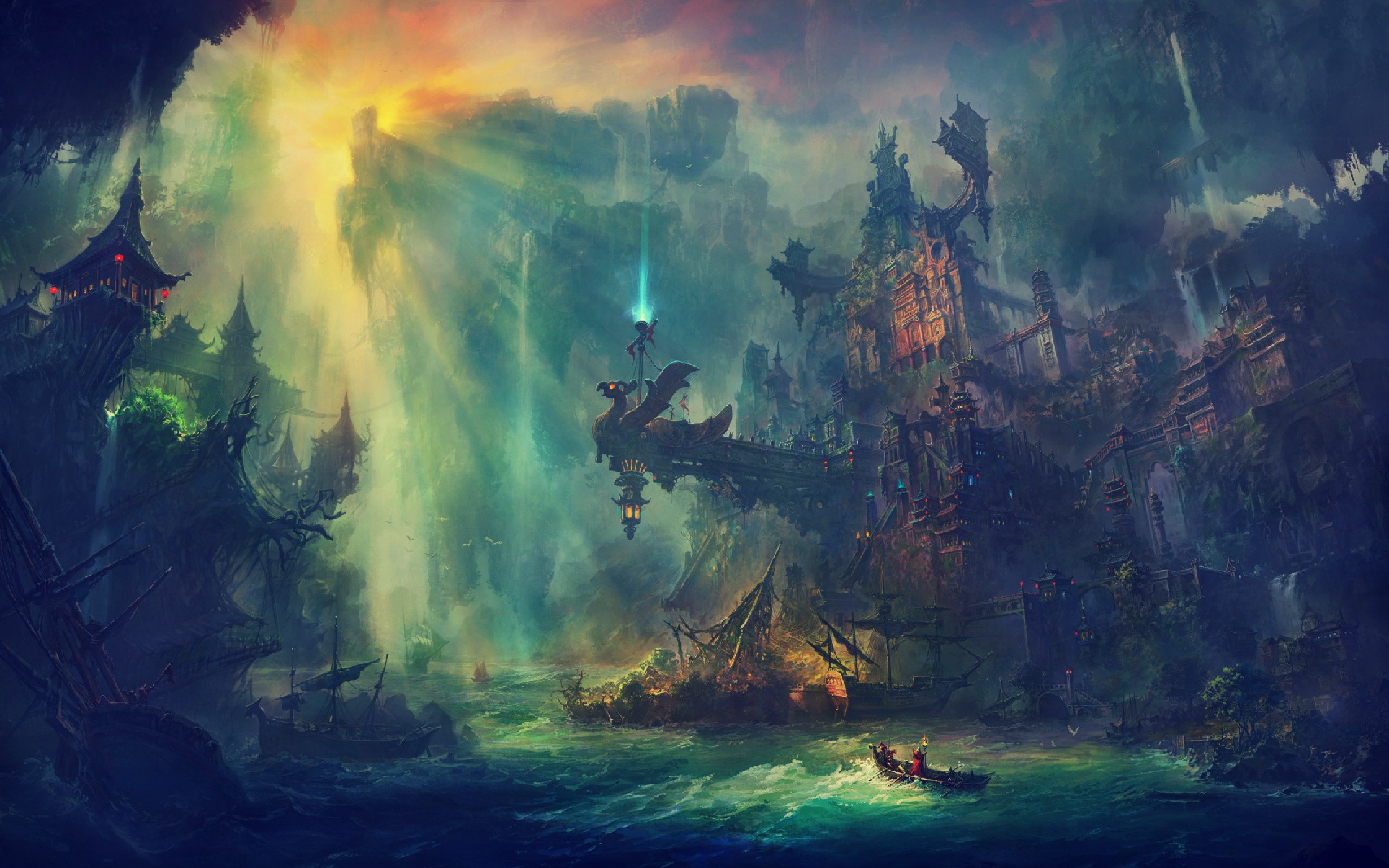 Artwork Fantasy Art Digital Art Ruin City Magic Wallpapers Hd