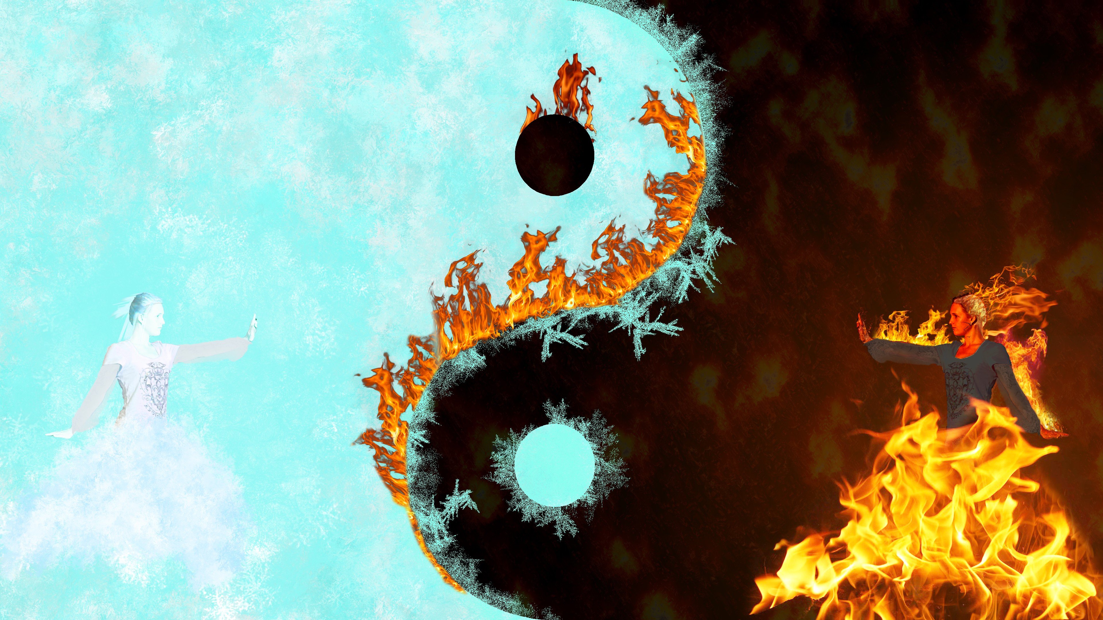fire, Ice, Yin and Yang Wallpapers HD / Desktop and Mobile Backgrounds
