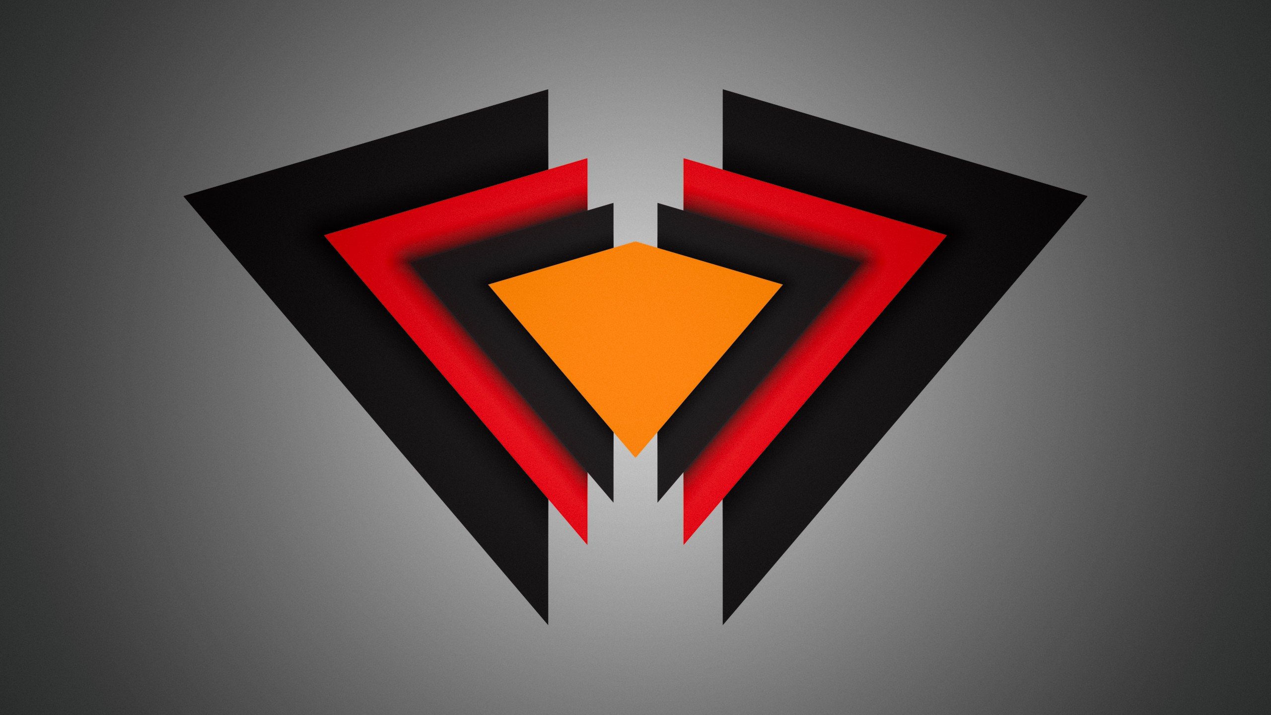 triangle, Material minimal, Red, Black, Orange, Vignette Wallpapers HD /  Desktop and Mobile Backgrounds