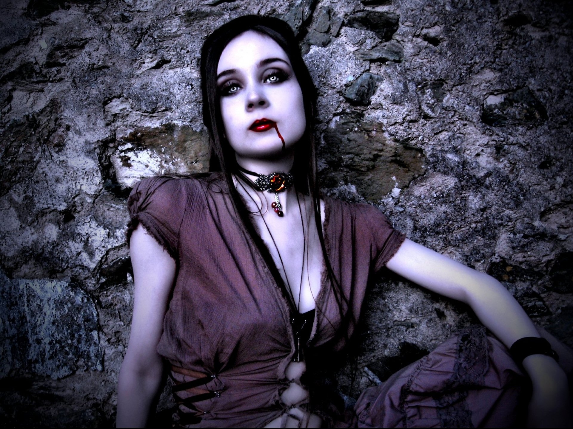 Gothic girl demonized dirty full