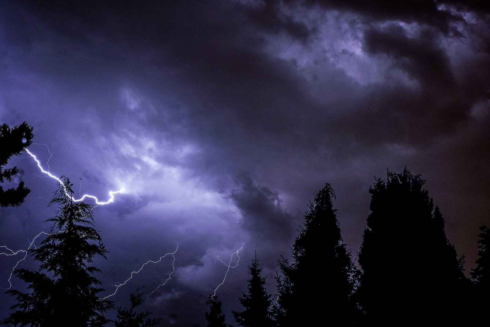 Thunder Storn Flash Lightning Sky Night Eclair Nuit Foudre