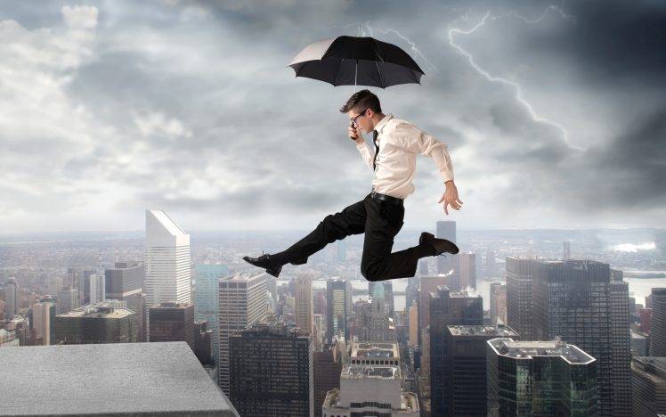 Men Jumping in Storm HD Wallpaper Desktop Background