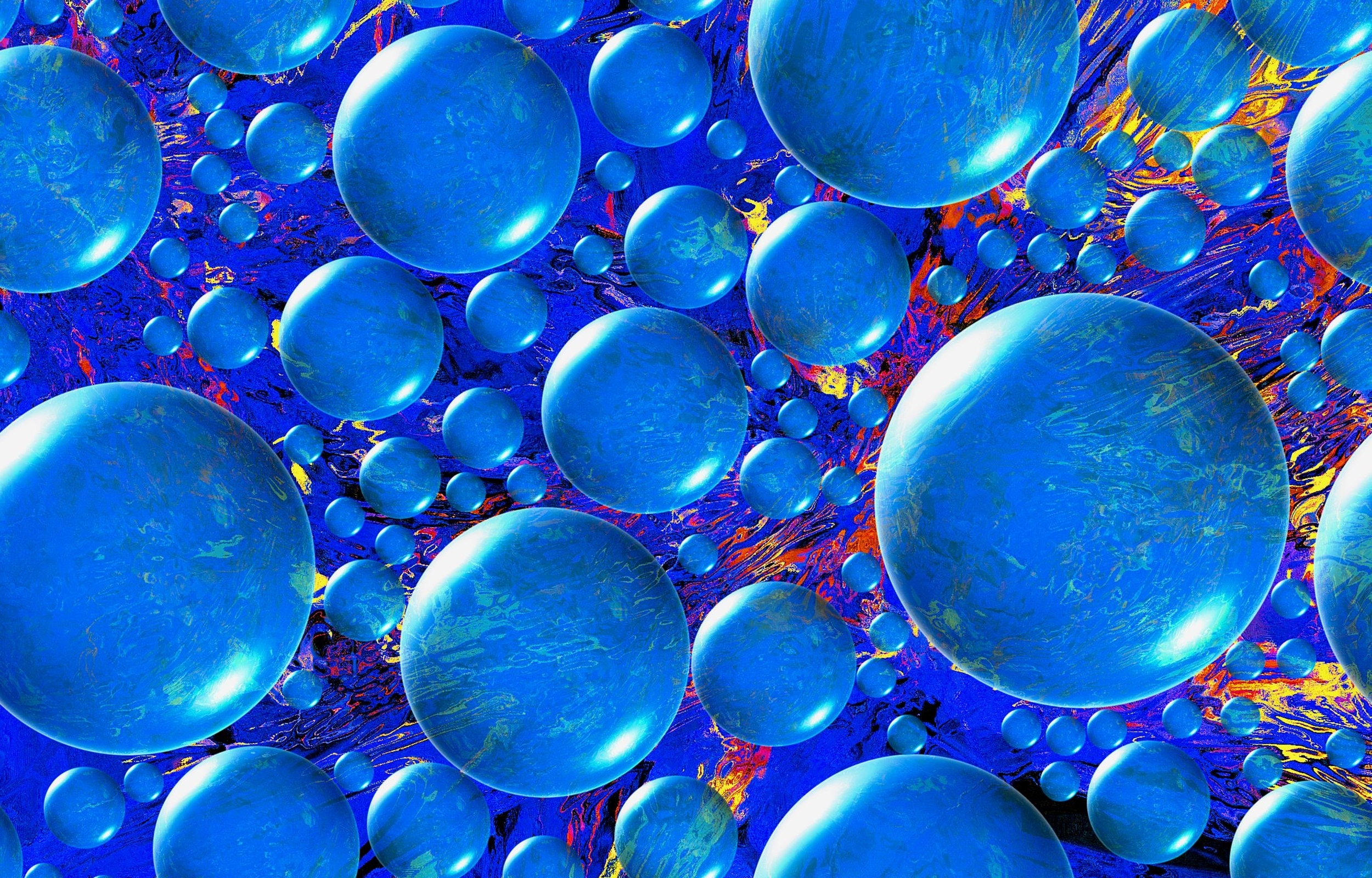 3D Spheres Blue Balls Wallpaper