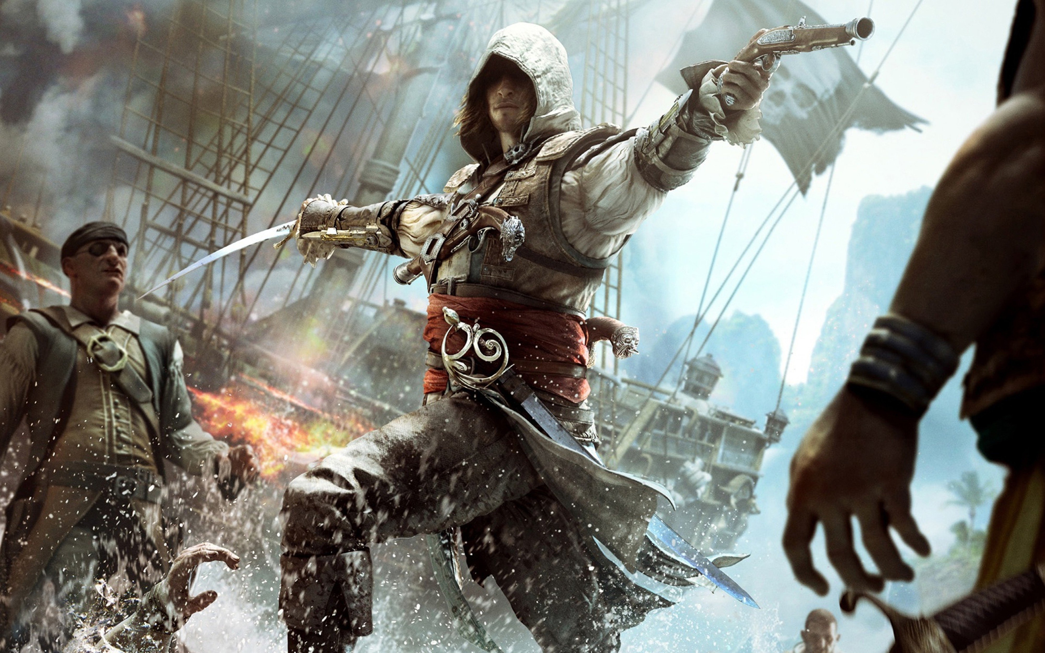 Aassassins Creed 4 Attack Pirate Ship Wallpaper