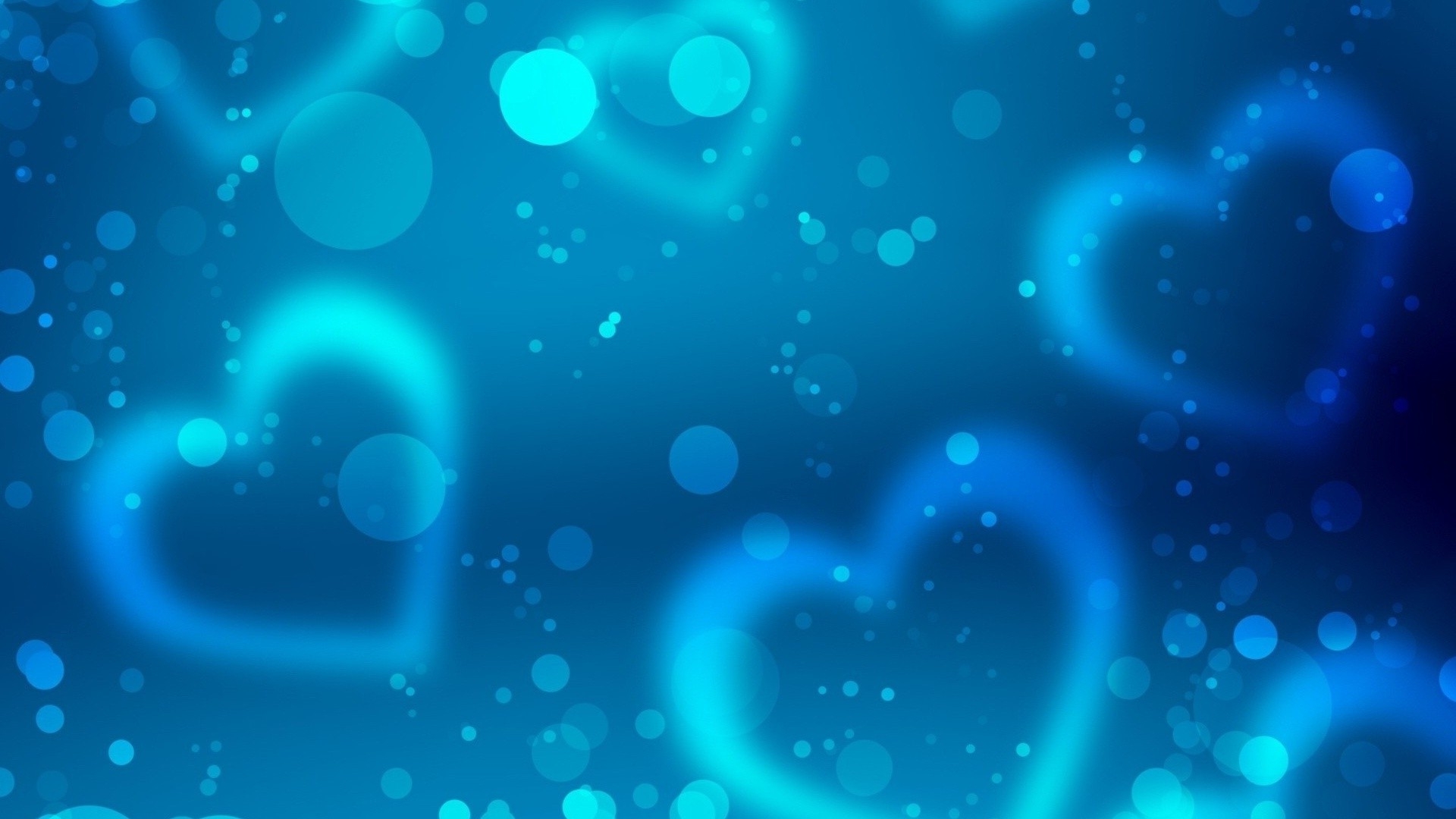 Abstract Blue Hearts Wallpaper