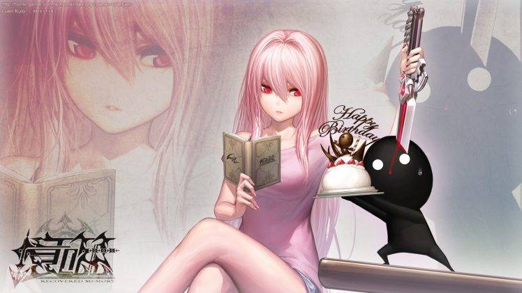 Anime Girl Reading a Book HD Wallpaper Desktop Background