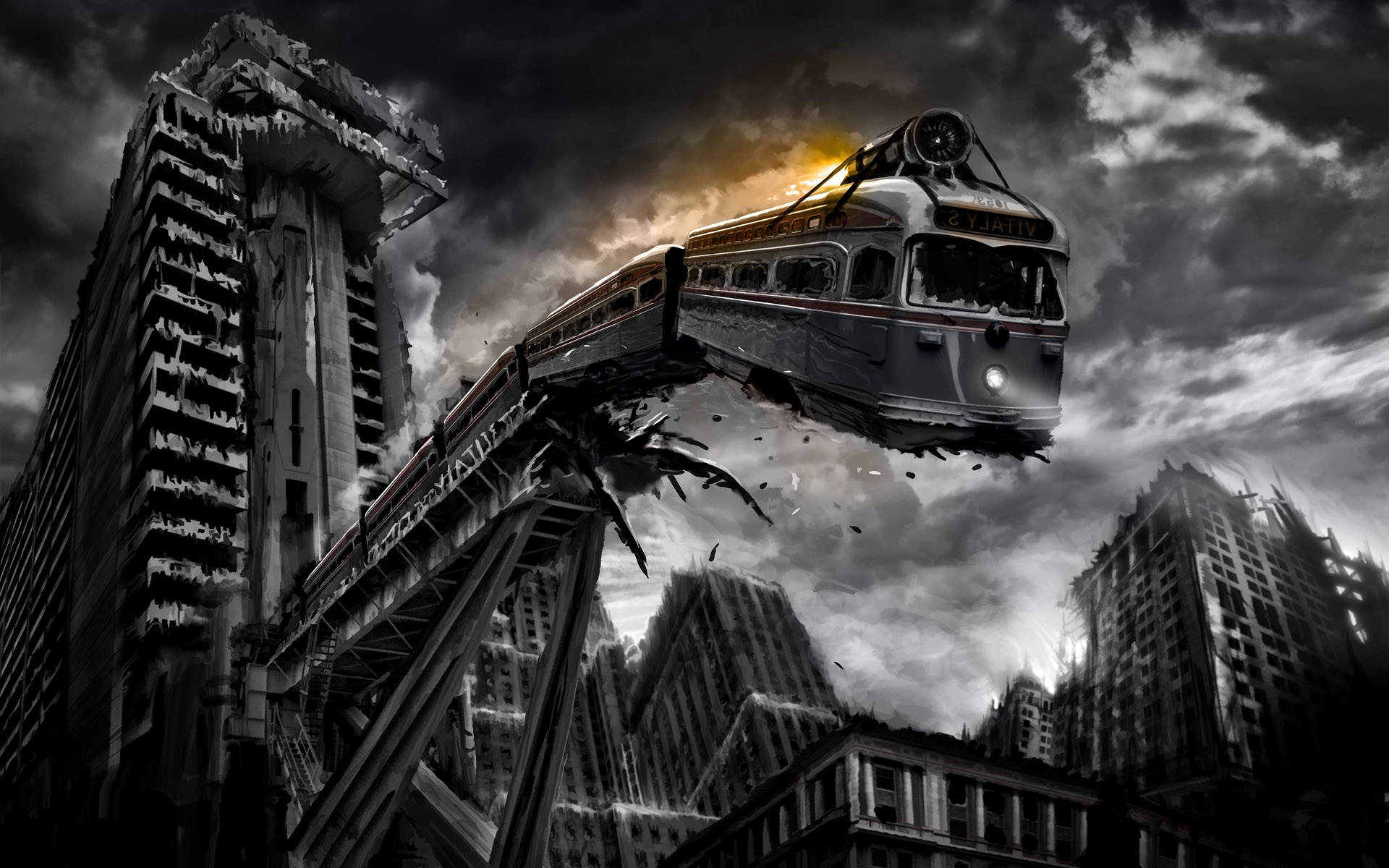 Apocalyptic Time Trains Wallpaper