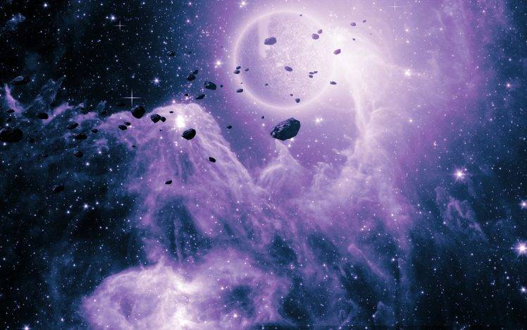 Asteroids in Nebula HD Wallpaper Desktop Background