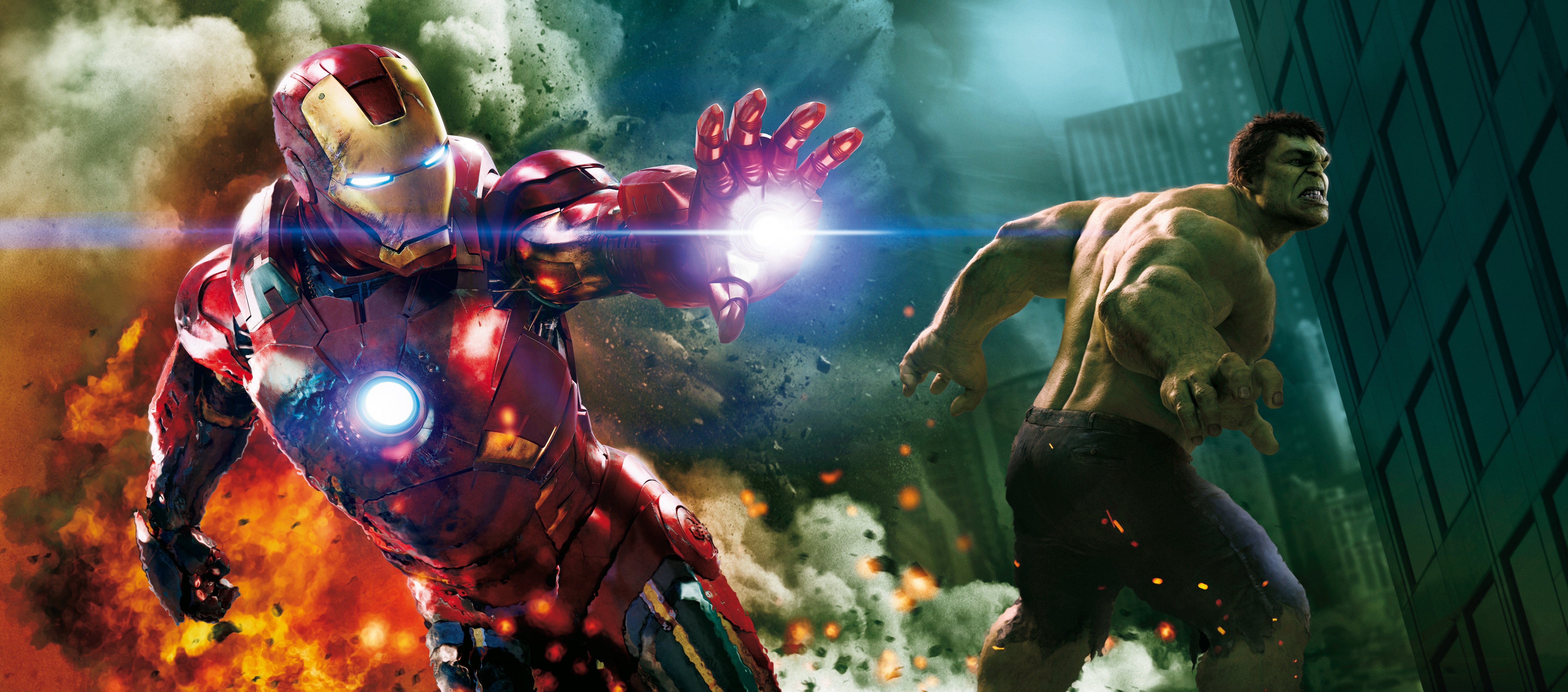 Avengers Movie Hulk And Iron Man Wallpaper