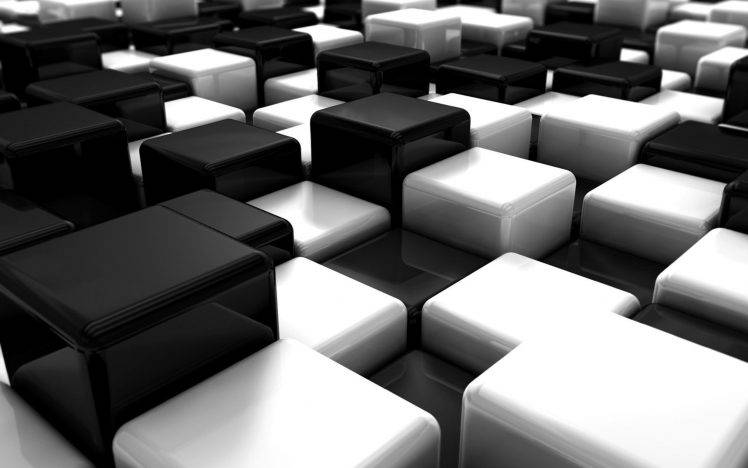 Black and white cubes HD Wallpaper Desktop Background