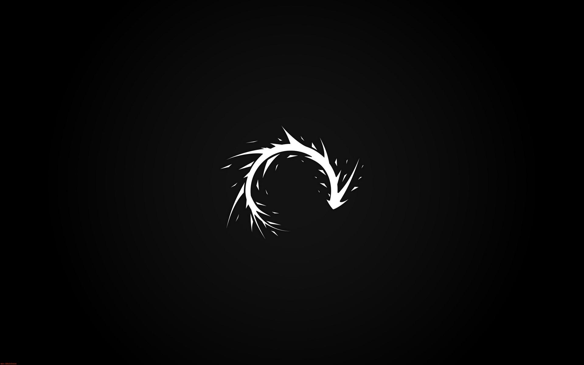 Black Minimalistic Curved Abstract Wallpaper