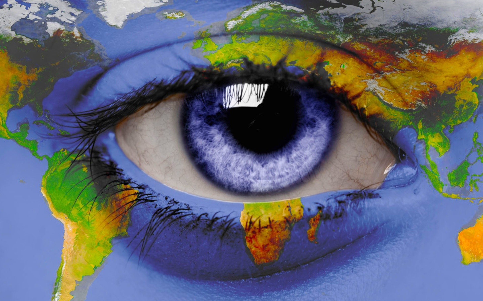 Blue Eyes Earth Artwork Wallpaper