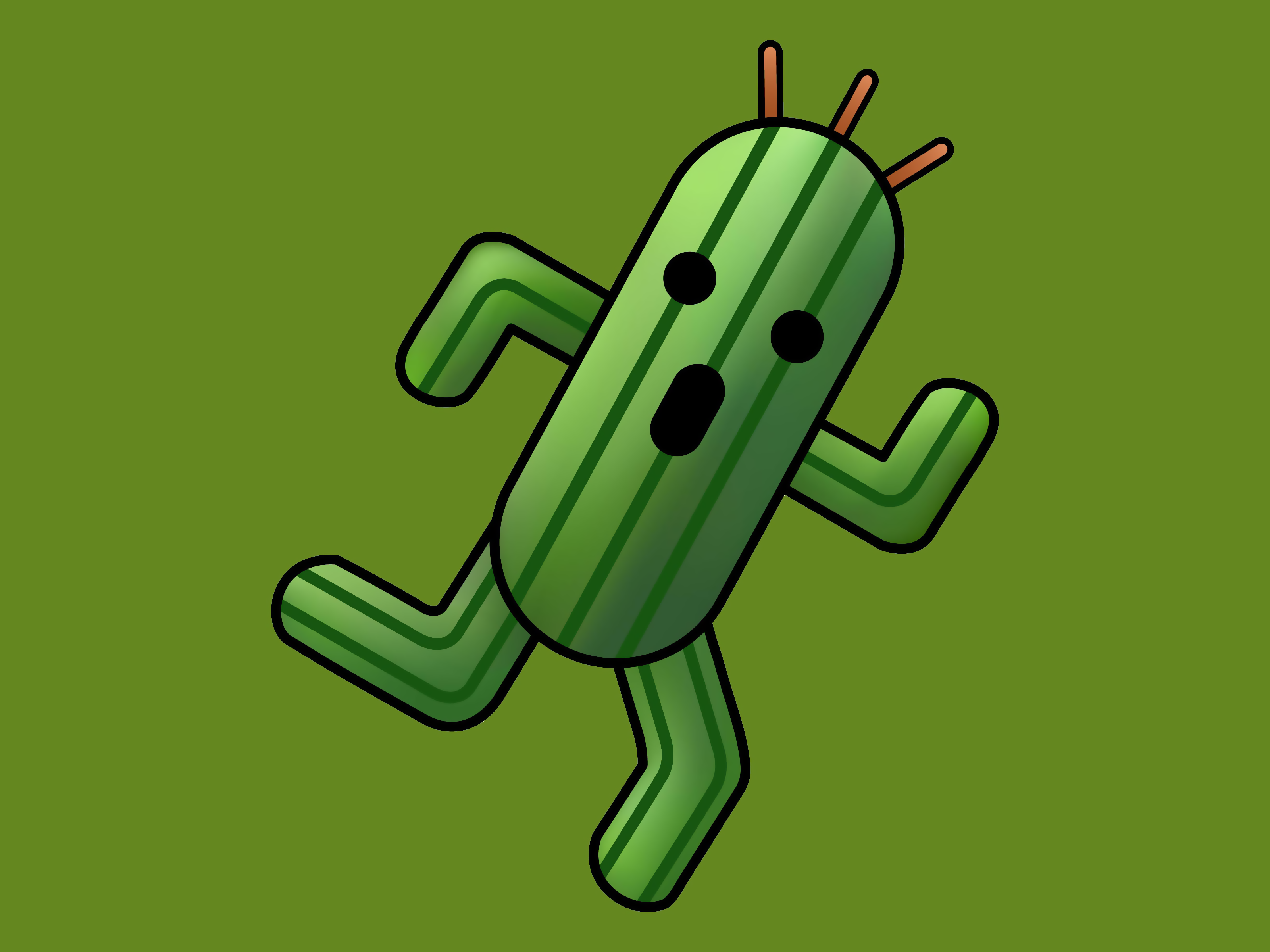 Cactus is Running Wallpaper