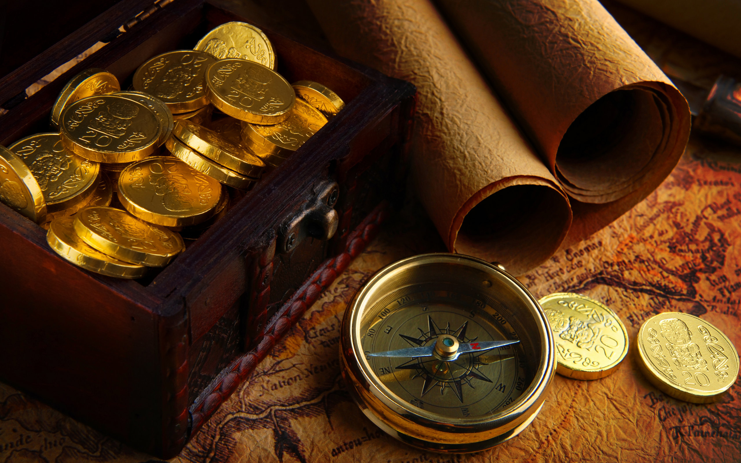 Captain Compass Map and Money Wallpaper