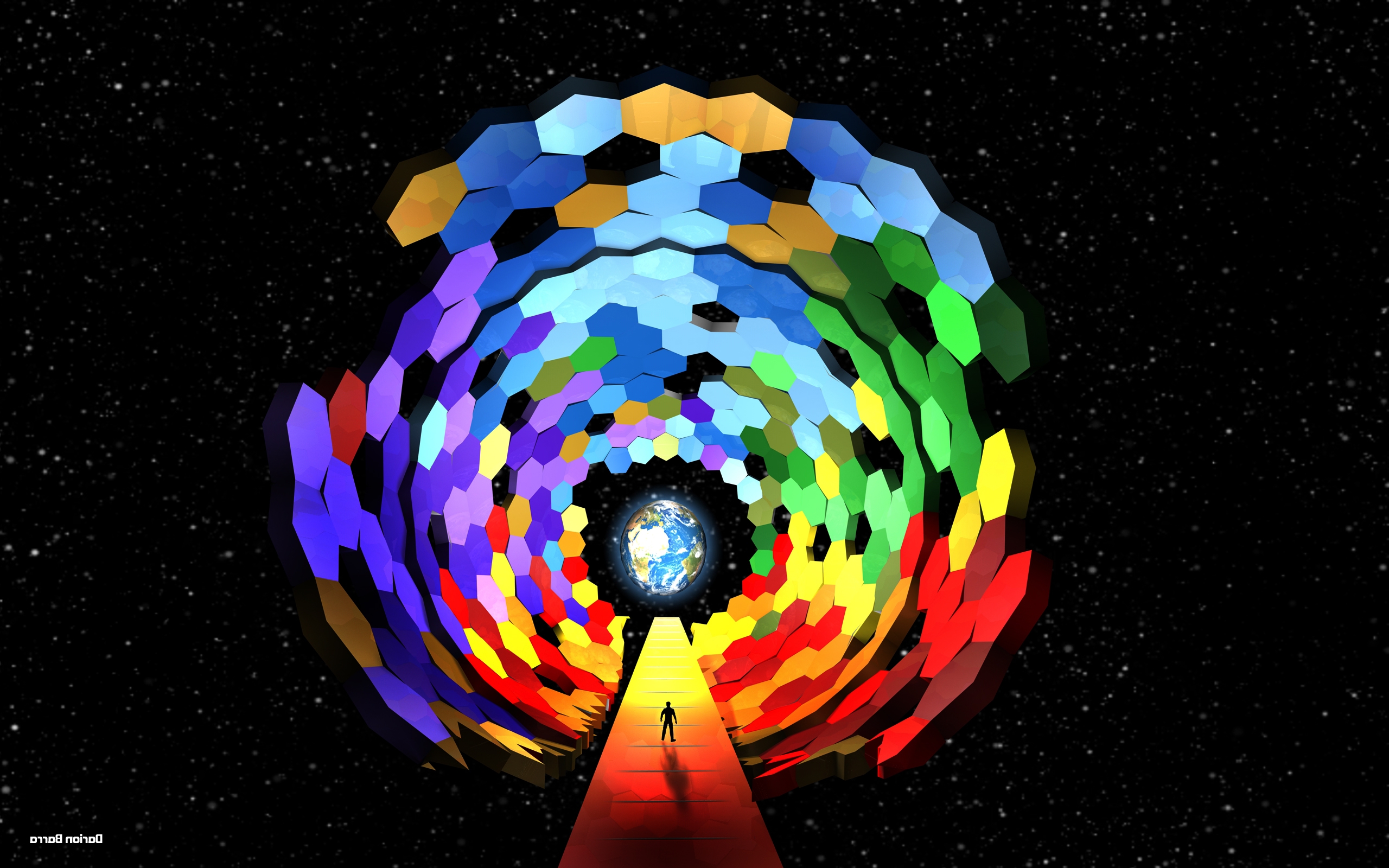 Colorful hexagons artwork Wallpaper