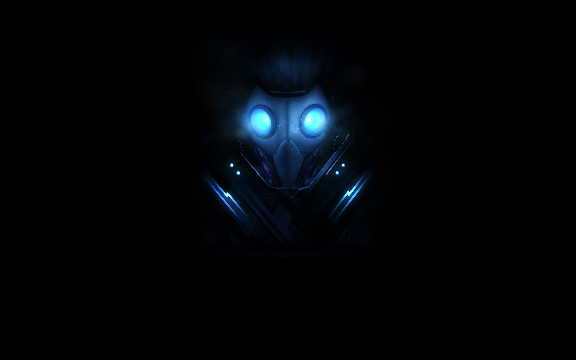 Gas Mask with Black Background Wallpaper