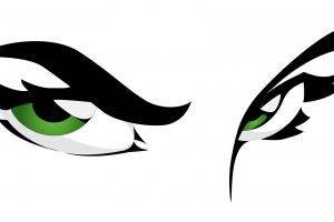 Green Eyes Woman Vector