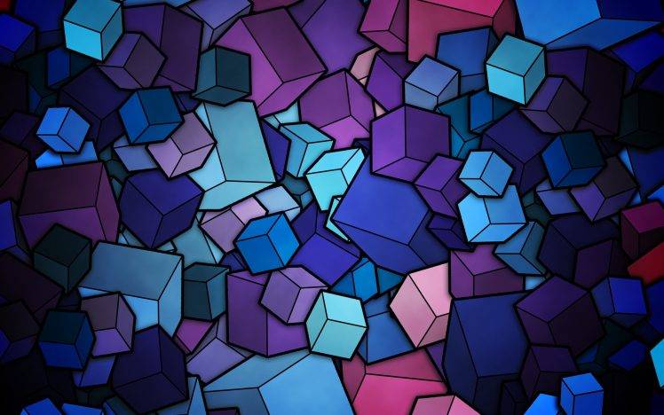 Light Blue Cubes Vector HD Wallpaper Desktop Background