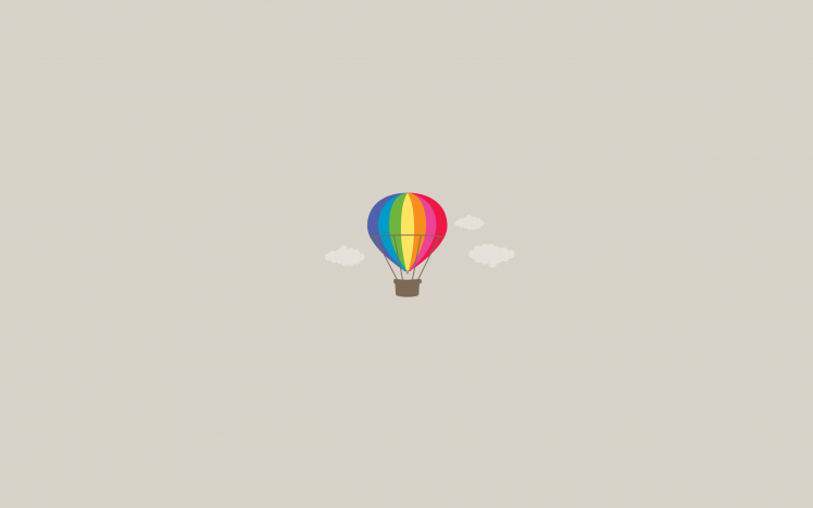 Minimalistic Colorful Air Balloon HD Wallpaper Desktop Background