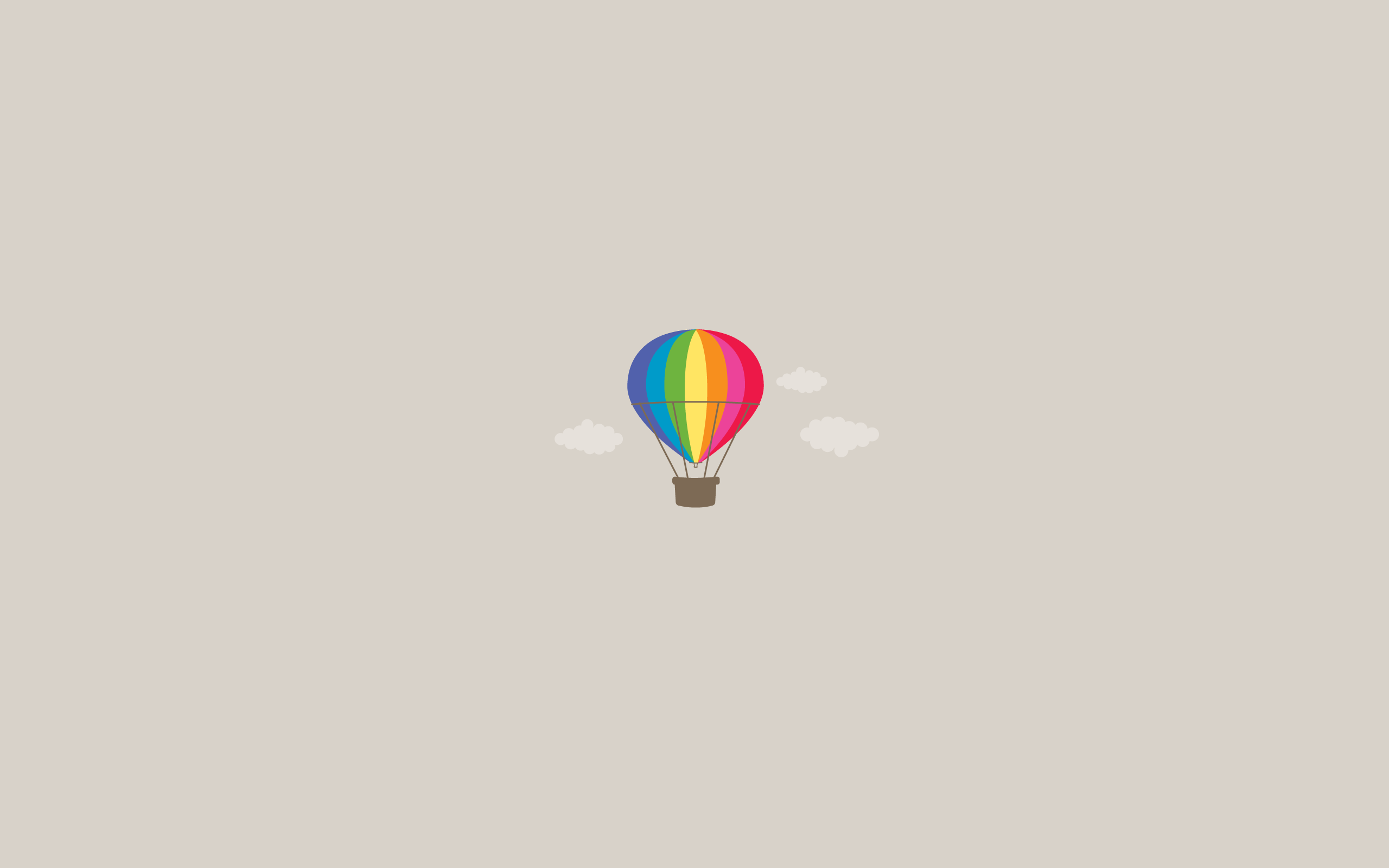 Minimalistic Colorful Air Balloon Wallpaper