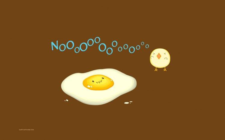 Minimalistic Funny Chicken Eggs HD Wallpaper Desktop Background