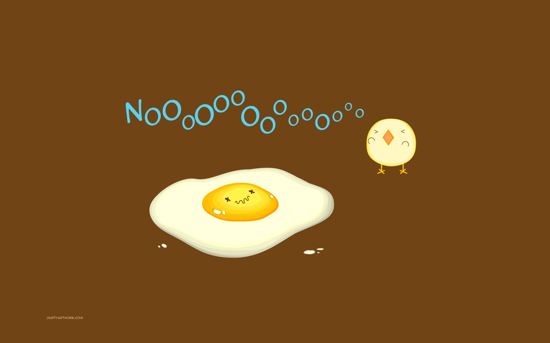 Minimalistic Funny Chicken Eggs Wallpaper