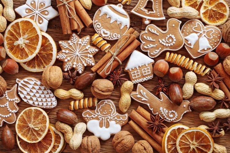 Nuts Cinnamon Cookies HD Wallpaper Desktop Background
